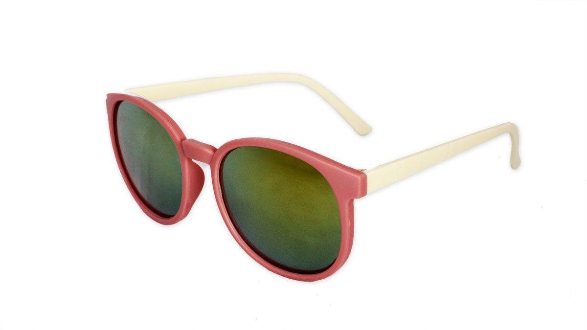 Originelli Sommer Sonnenbrille Trend Onesize Partybrille rosa-weiss Sonnenbrille Verspiegelt Sonia