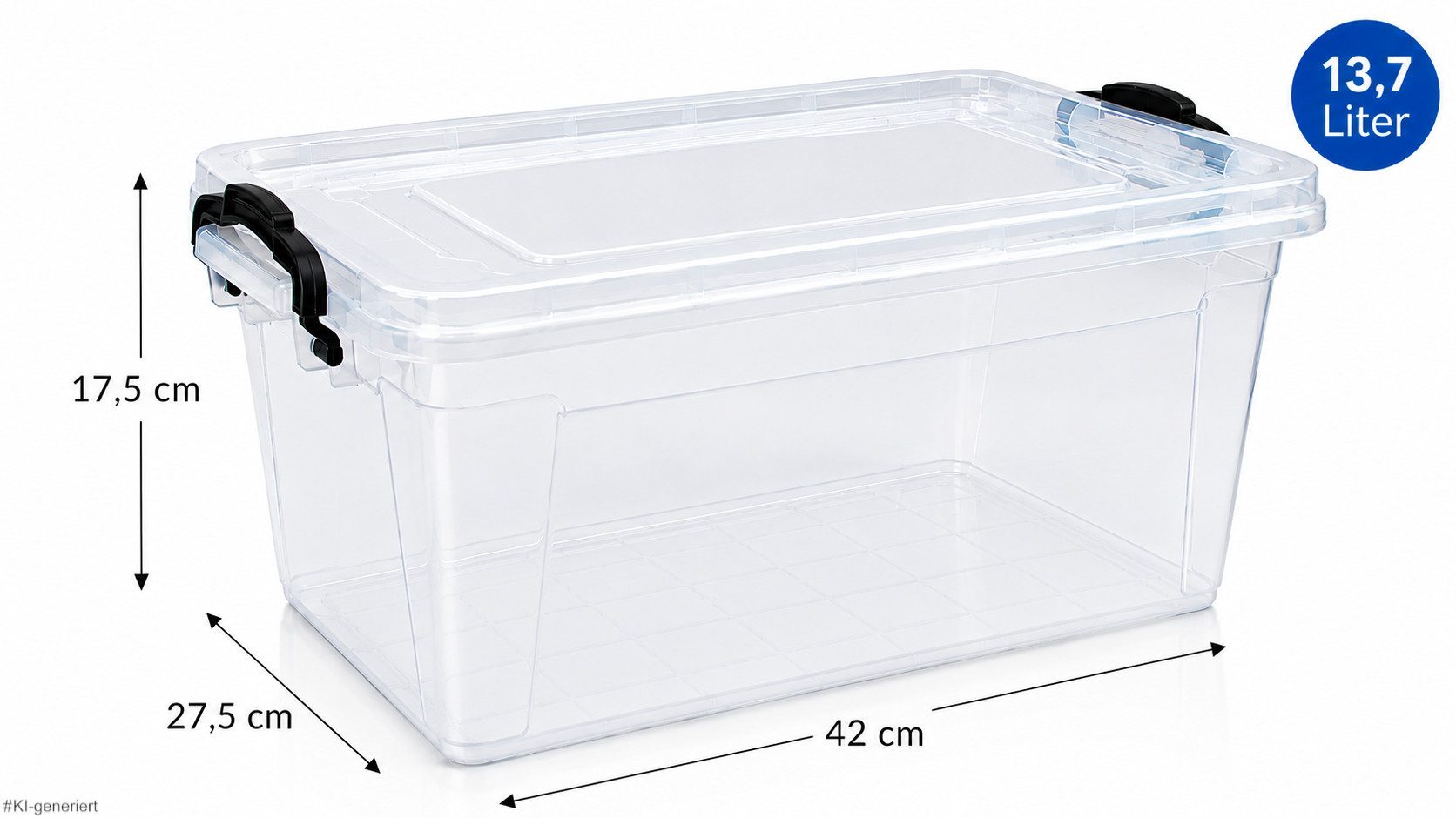 steinwohn Aufbewahrungsbox mit Deckel & Klappverschluss, Verschiedene Größen von 1,75 bis 22 Liter