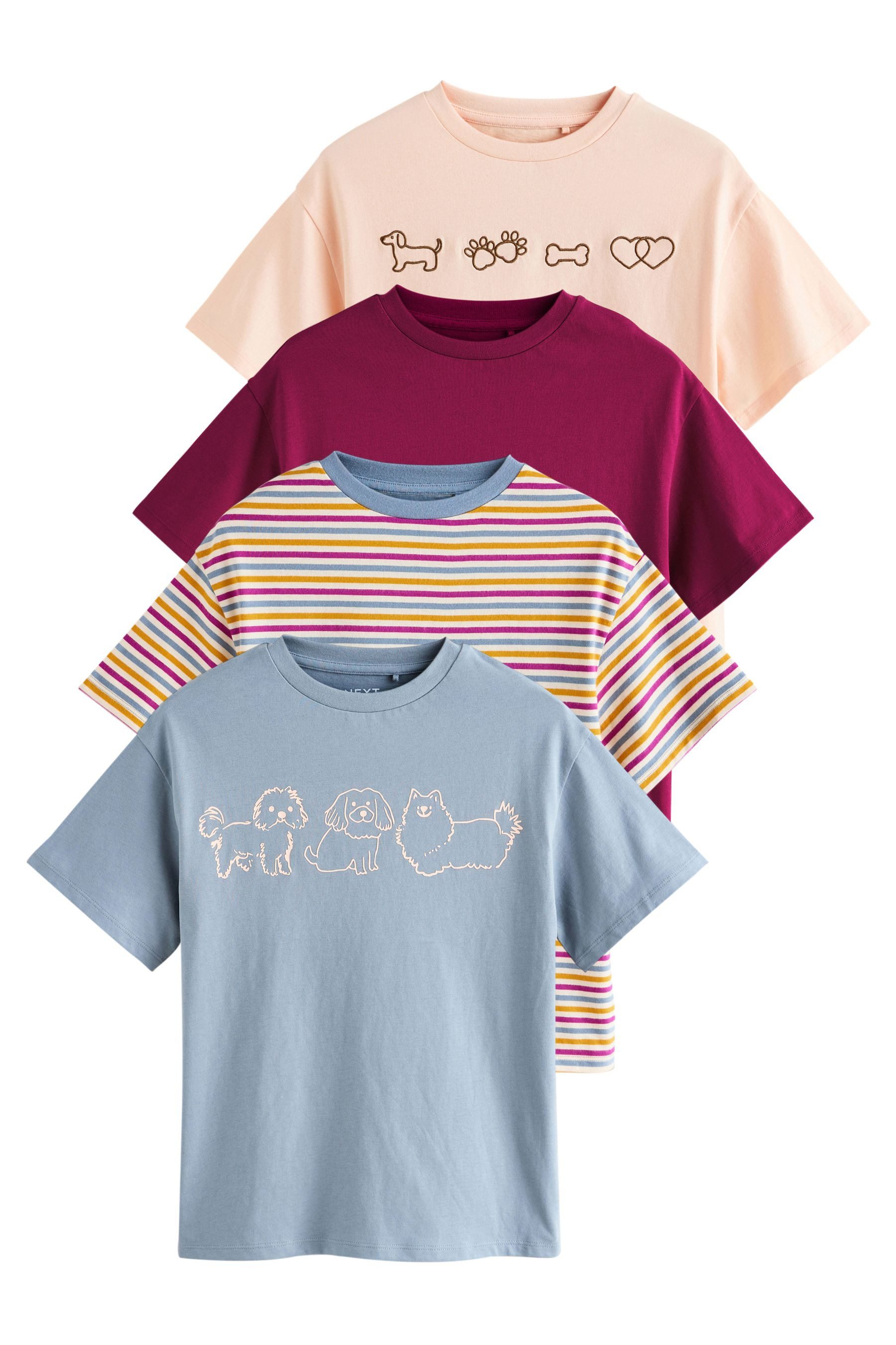 T-Shirt 4er-Pack Oversized T-Shirts