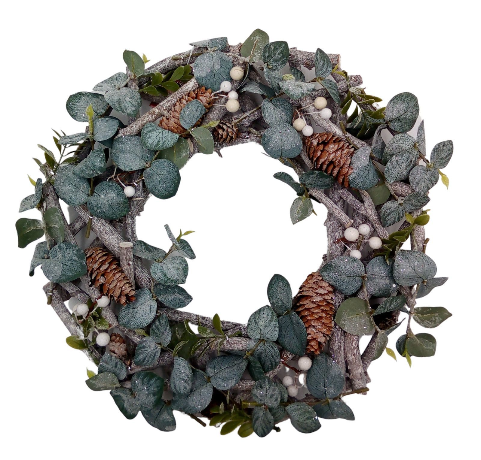 BURI Adventskranz Weihnachts-Dekokranz 34cm dekoriert Dekokranz Weihnachtsdeko Wanddeko