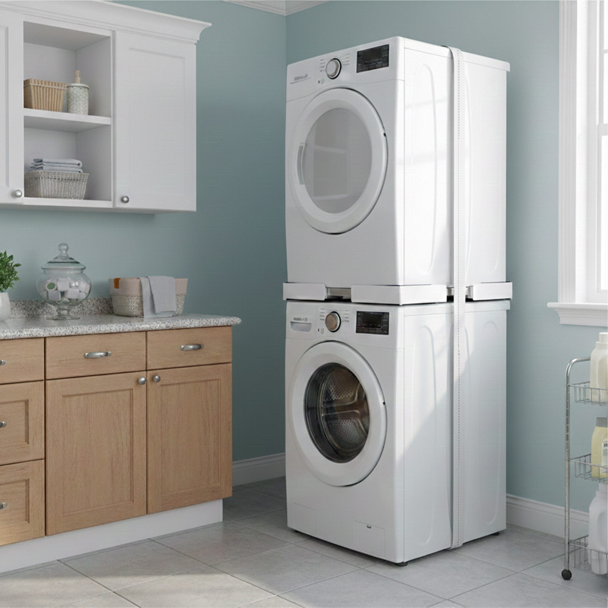 relaxdays Waschmaschinenumbauschrank Zwischenbaurahmen Trockner Waschmaschine Ohne Handtuchhalter