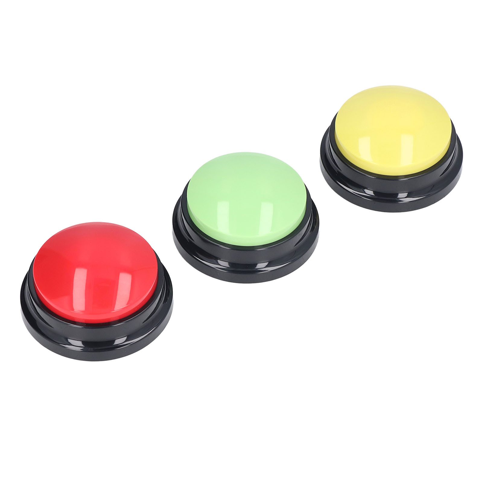 GARRYFIZH Outdoor-Spielzeug Hunde Kommunikationsknöpfe 3er-Set, 30s Aufnahme, Tiertraining Buzzer, ABS, Sprachaufnahmetaste für Hund & Katze, Lernspielzeug, 3 Farben, ABS
