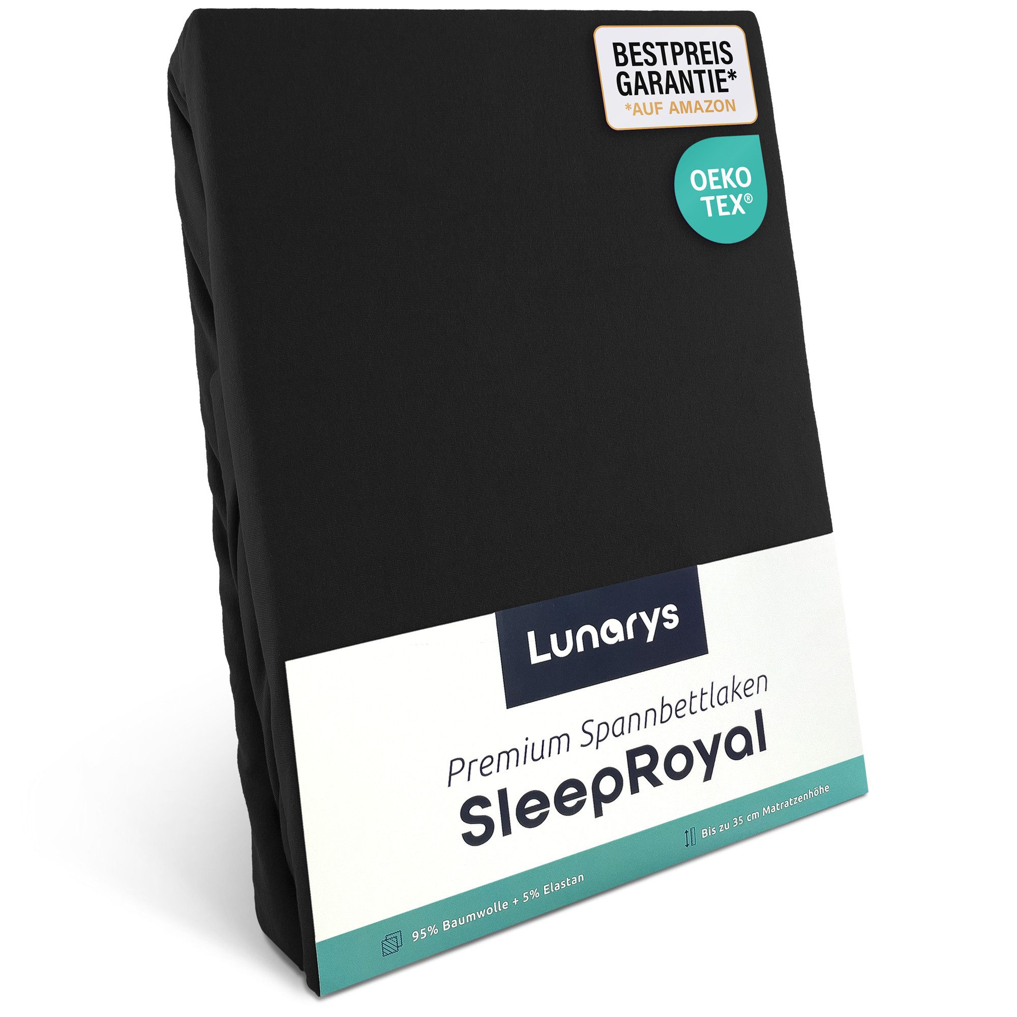 Lunarys Spannbettlaken SleepRoyal, Jersey-Elasthan, Gummizug: rundum, (1 St günstig online kaufen