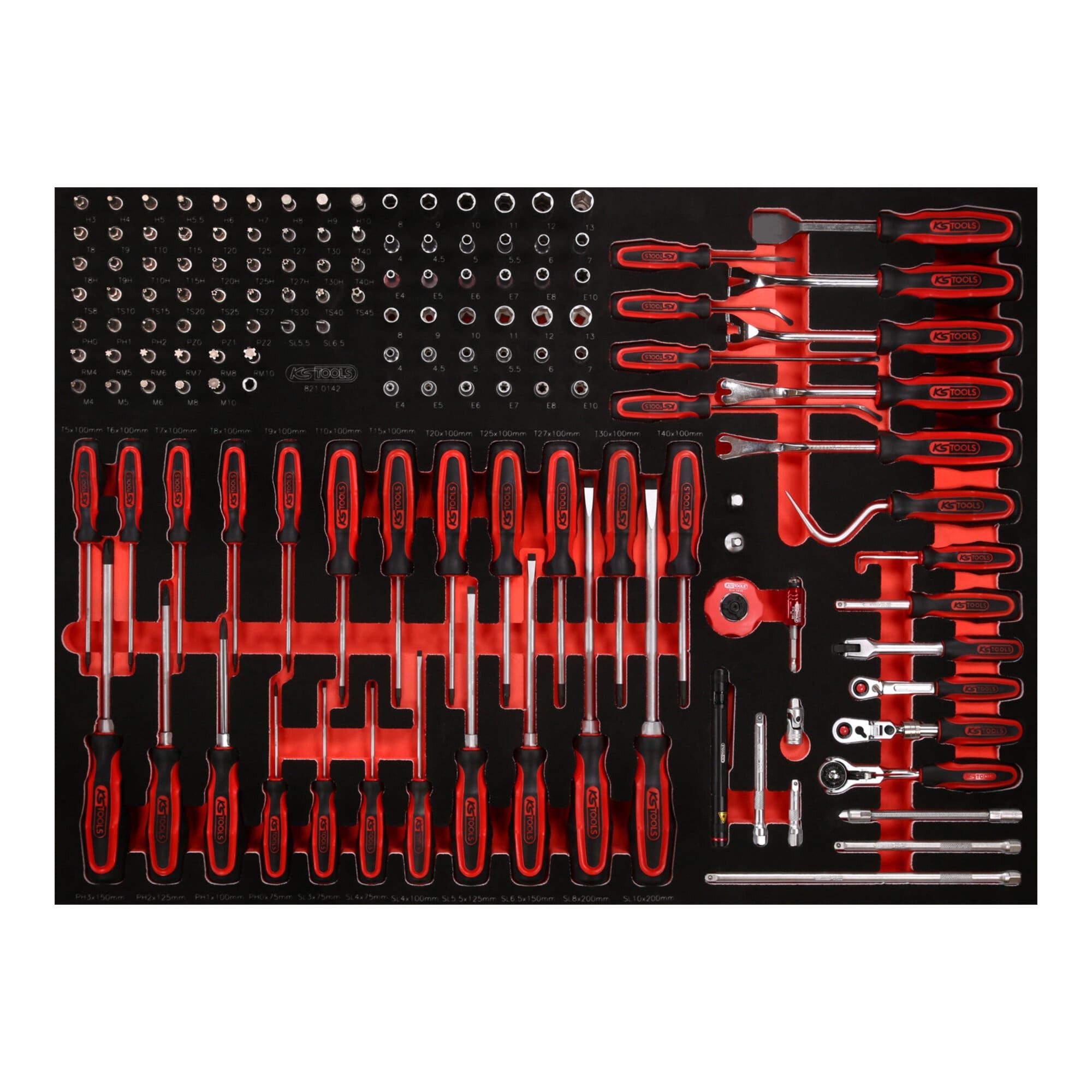 KS Tools Bit- und Steckschlüsselset KS Tools 1/4" Steckschlüssel- / und Schraubendreher-Satz in Schaumstof