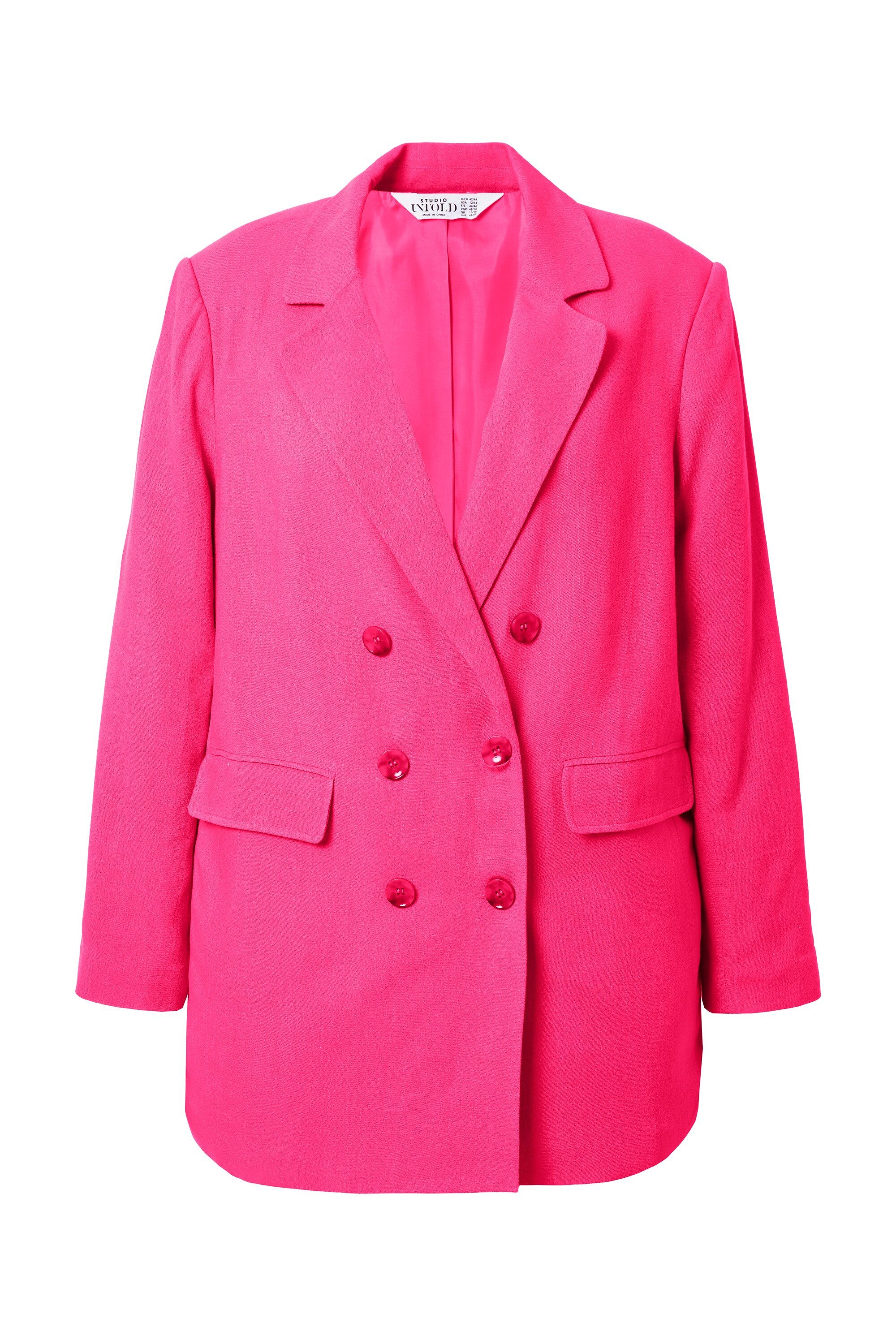 Studio Untold Blusenblazer Leinenmix-Blazer Loose Fit Doppelreiher günstig online kaufen