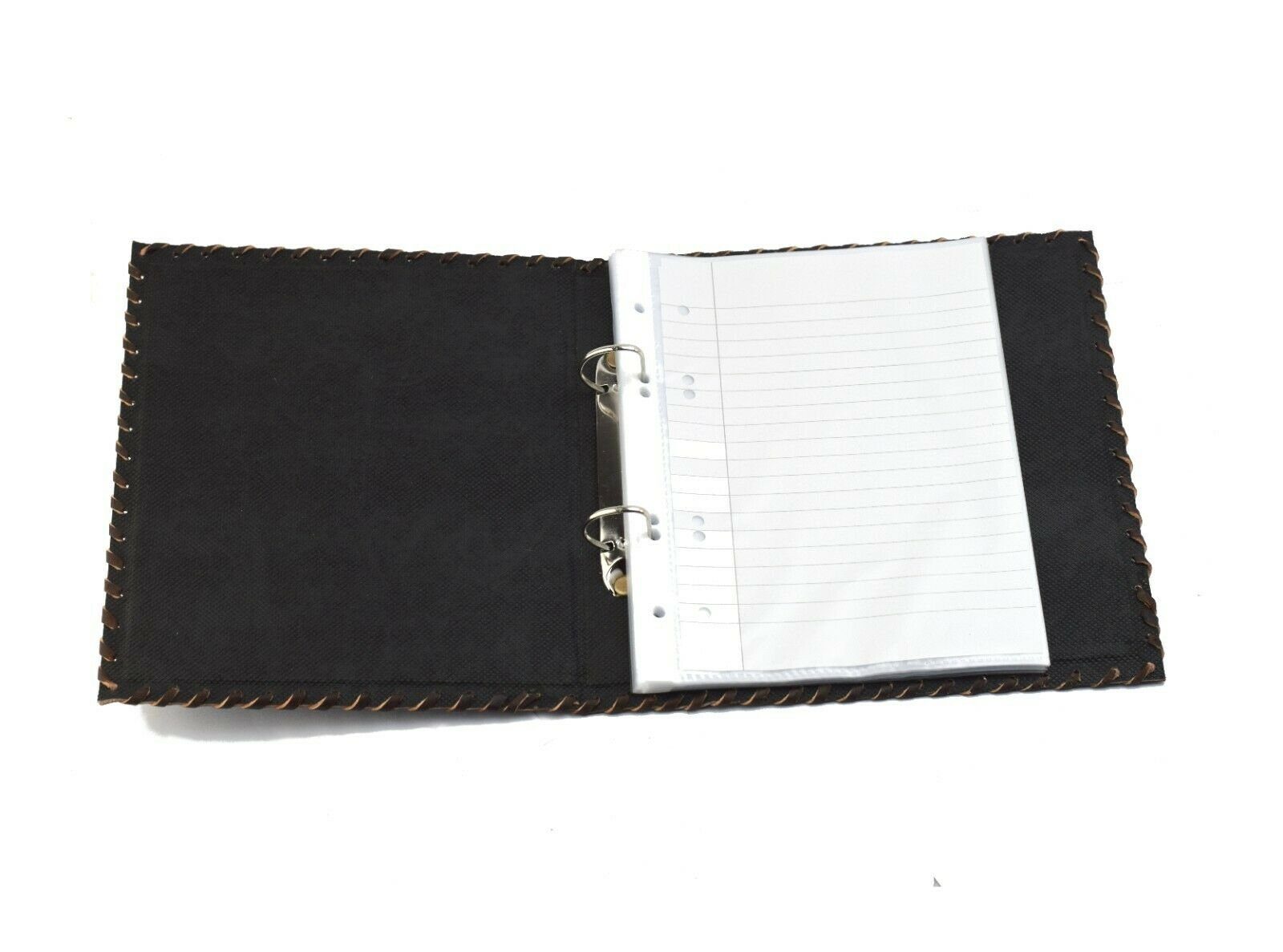 ROOGU Aktenordner ROOGU Akten Ordner 2 Ringe DIN A5 Echtes Büffel Leder Handmade