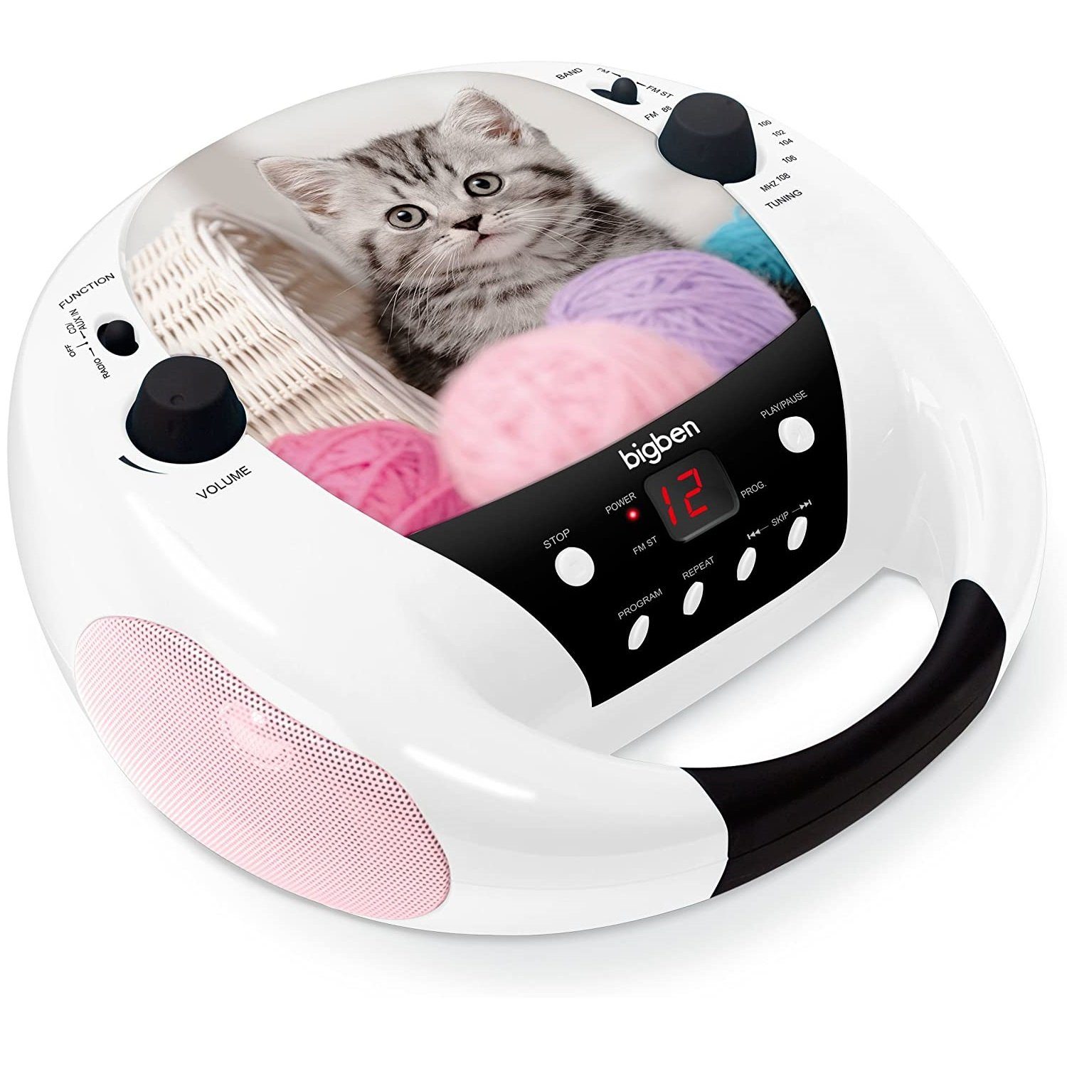 BigBen Tragbare Kompakt-Anlage Katze CD-Player CD-Radiorecorder (Radio USB MP3 AUX)