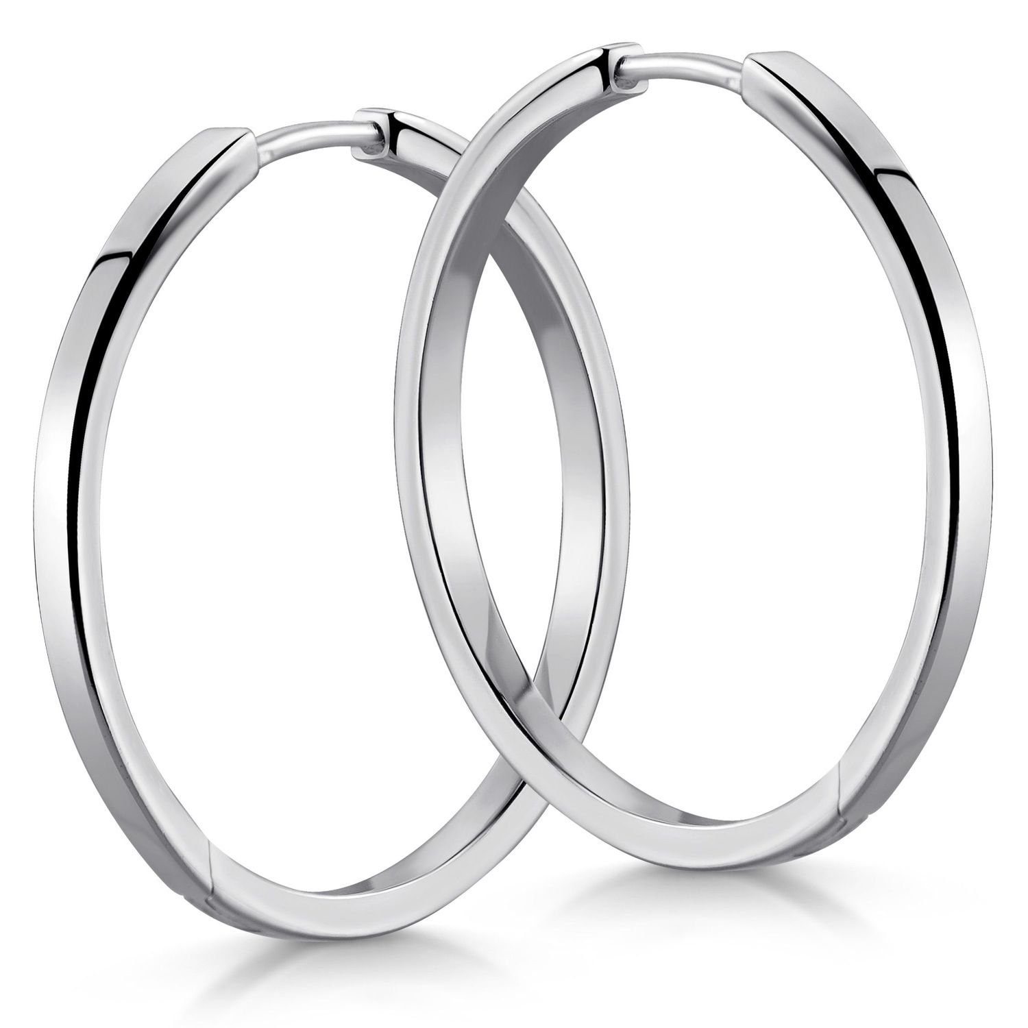 Materia Paar Creolen Damen Silber klassisch Ø26mm SO-428, 925 Sterling Silber, rhodiniert