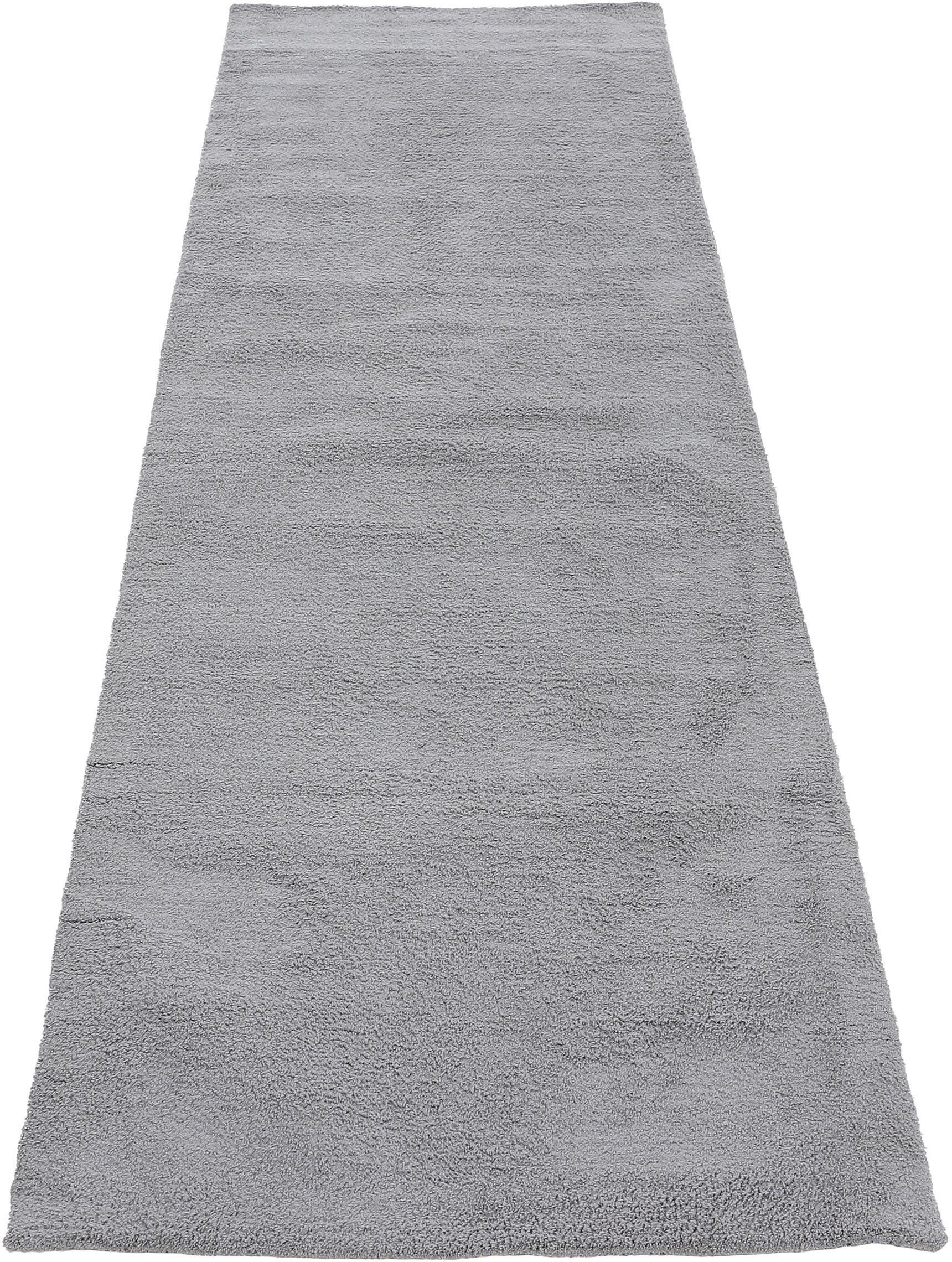 Hochflor-Läufer »Silky«, carpetfine, rechteckig, Höhe: 20 mm, Shaggy, Langflor, uni, besonders weich, handarbeit