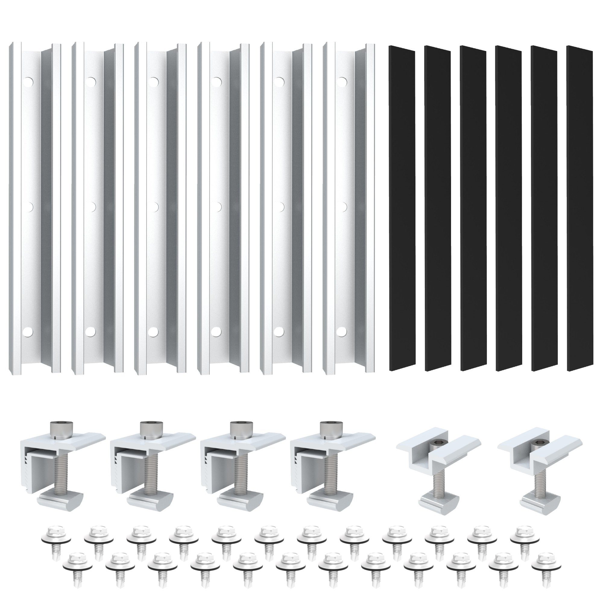 NuaSol Solarmodul-Halterung Trapezblechdach-Montageset Kurzprofil 20 cm