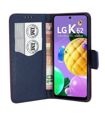 cofi1453 Handyhülle cofi1453® Buch Tasche "Fancy" für LG K62, Kunstleder Schutzhülle Handy Wallet Case Cover mit Kartenfächern, Standfunktion