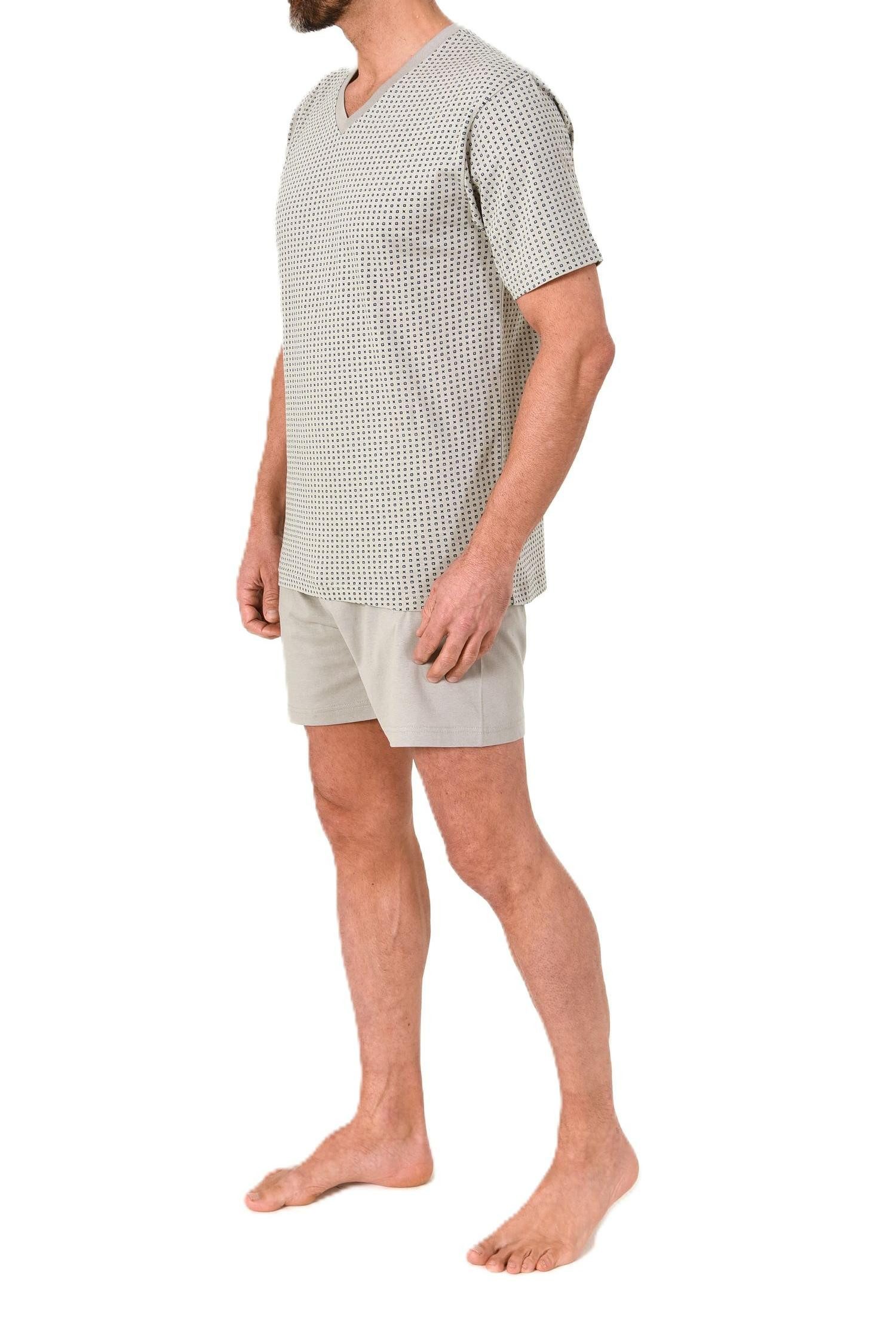 Normann Pyjama Normann Herren kurzarm Schlafanzug Shorty Pyjama mit V-Hals – Bild 2 von 4