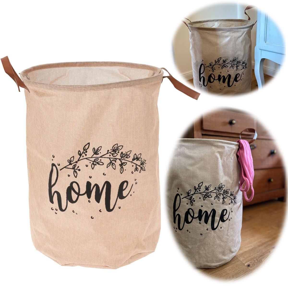 LS-LebenStil Wäschekorb Vintage Wäschesack Home 62L Faltbar Wäschesammler W günstig online kaufen