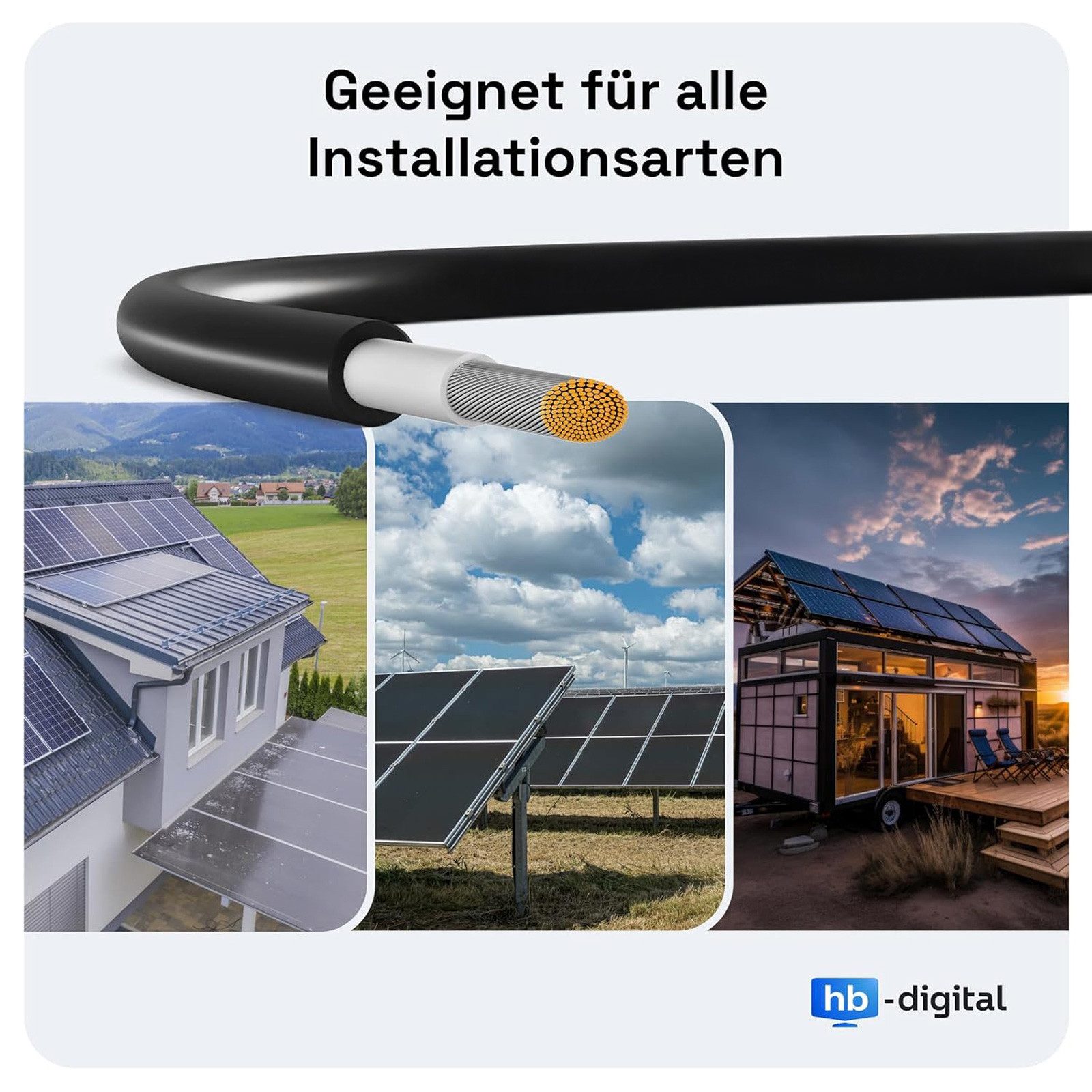 HB-DIGITAL Solarkabel 6mm2 Solarleitung H1Z2Z2-K Photovoltaik PV Kabel Solarkabel, Solarstecker, (10000 cm), TÜV Rheinland zertifizierte PV Kabel – Bild 5 von 5