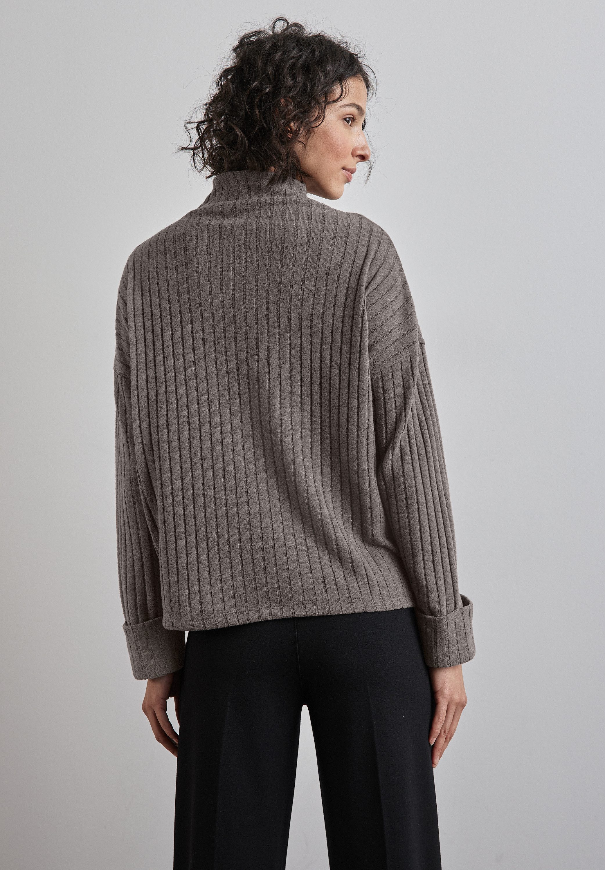 STREET ONE Langarmshirt mit Ripp-Struktur günstig online kaufen