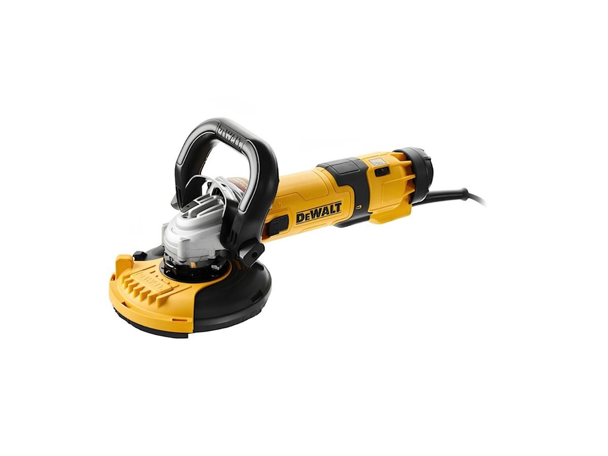 DeWalt Winkelschleifer 1500W Beton, max. 10000 U/min, 1500 W Motorleistung, 125 mm, inkl. Staubhaube und Diamant-Topfscheibe