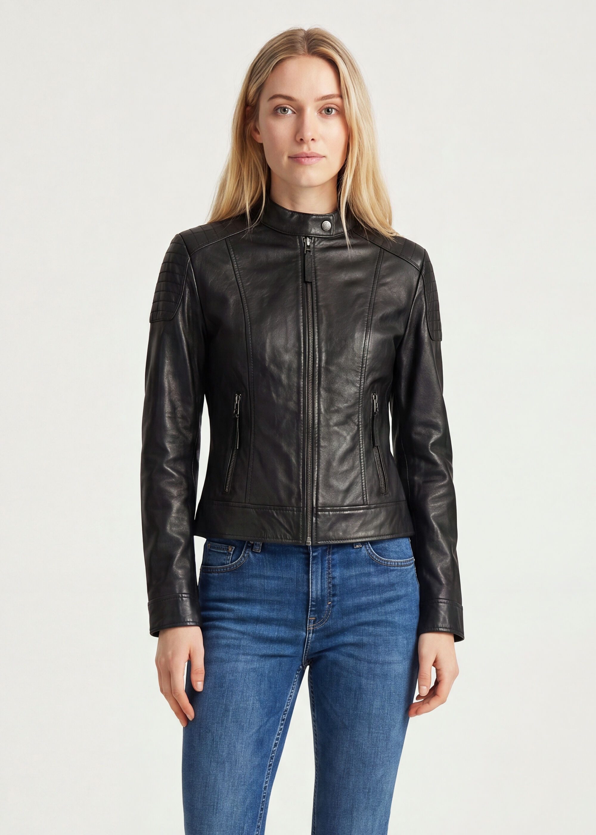 Apple of Eden Lederjacke taillierte Schnittform