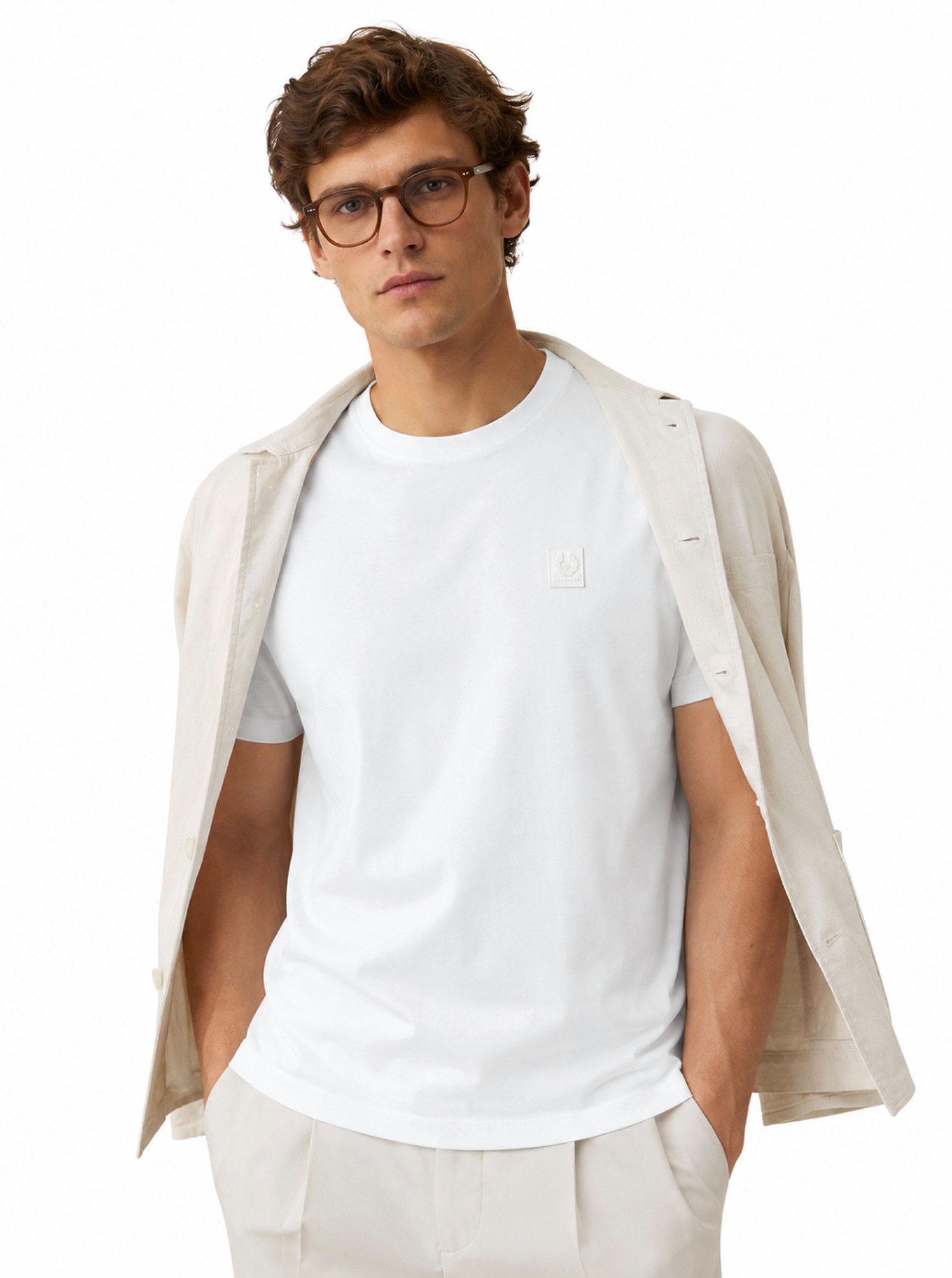 Belstaff T-Shirt London Steel Mercerised Cotton Retro Silikon-Phoenix-Logo Farblich abgestimmtes Silikon-Phoenix-Logo