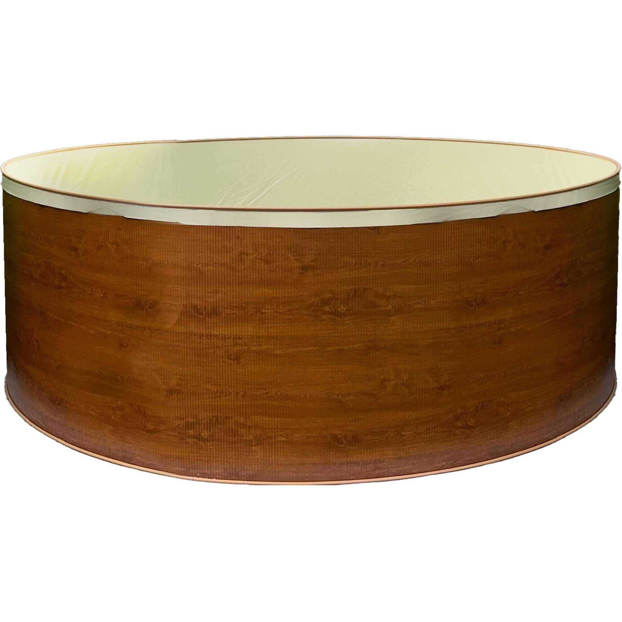 Waterman Rundpool Stahlwandpool rund 350x120 cm, Stahl 0,4 mm Holzop, verzinkte Stahlwand