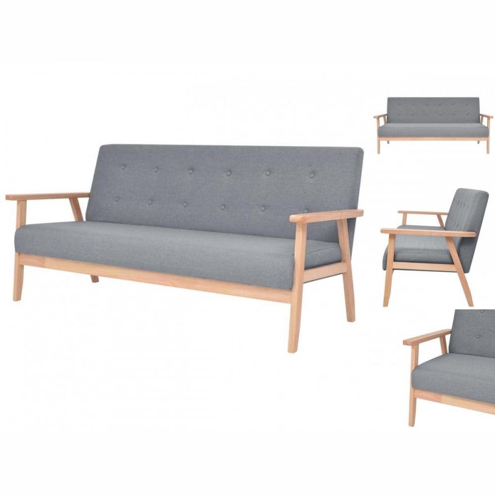 vidaXL Sofa 3-Sitzer-Sofa Stoff Hellgrau Couch