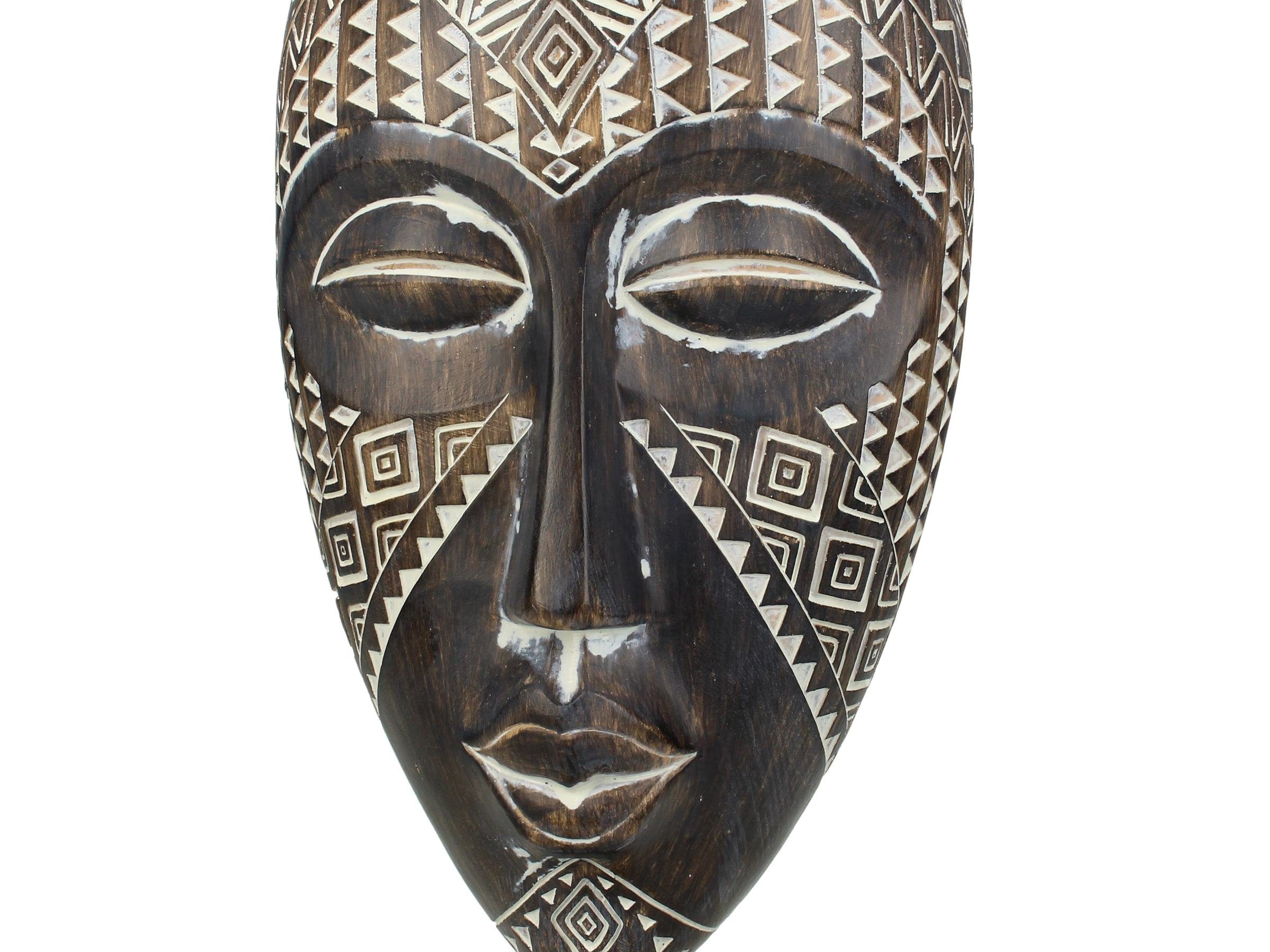 Engelnburg Maske Dekofigur Dekofigur Polyresin Hochwertig Skulptur Ornament Figur 13x8x33cm