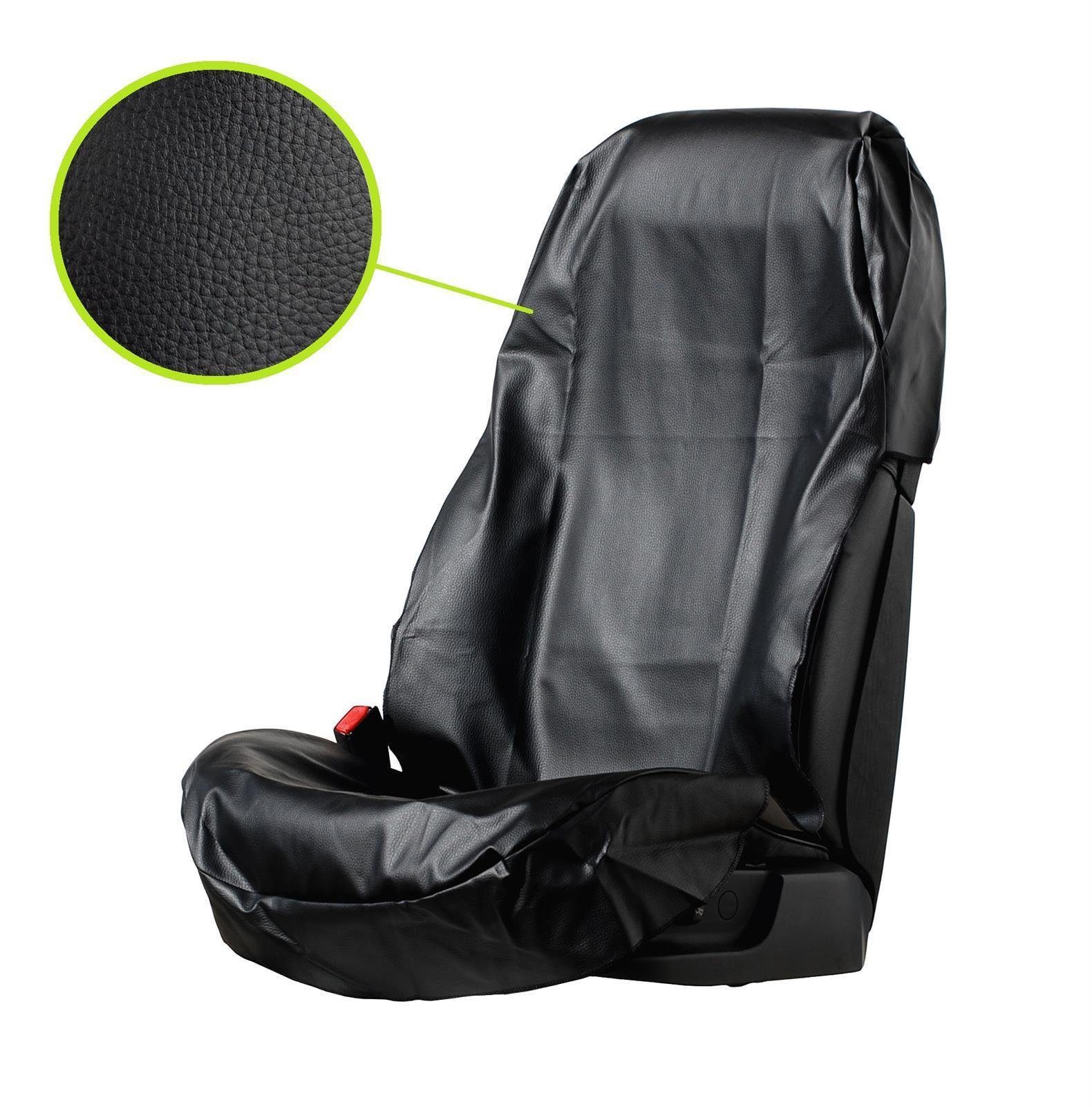 L & P Car Design Car Seat Cover Seat Protector Car Workshop Black Faux Leather