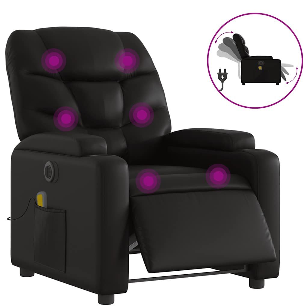 vidaXL Sessel Massagesessel Elektrisch Schwarz Kunstleder günstig online kaufen