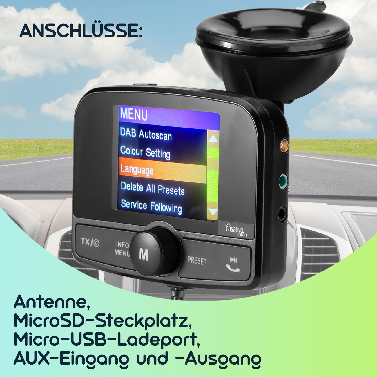 Casativo 4in1 Kfz DAB Radio Empfänger mit Bluetooth 5.0 Digitalradio (DAB) (Digitalradio (DAB), Digitales DAB+-Radio, MP3-Player und FM-Transmitter) – Bild 3 von 5