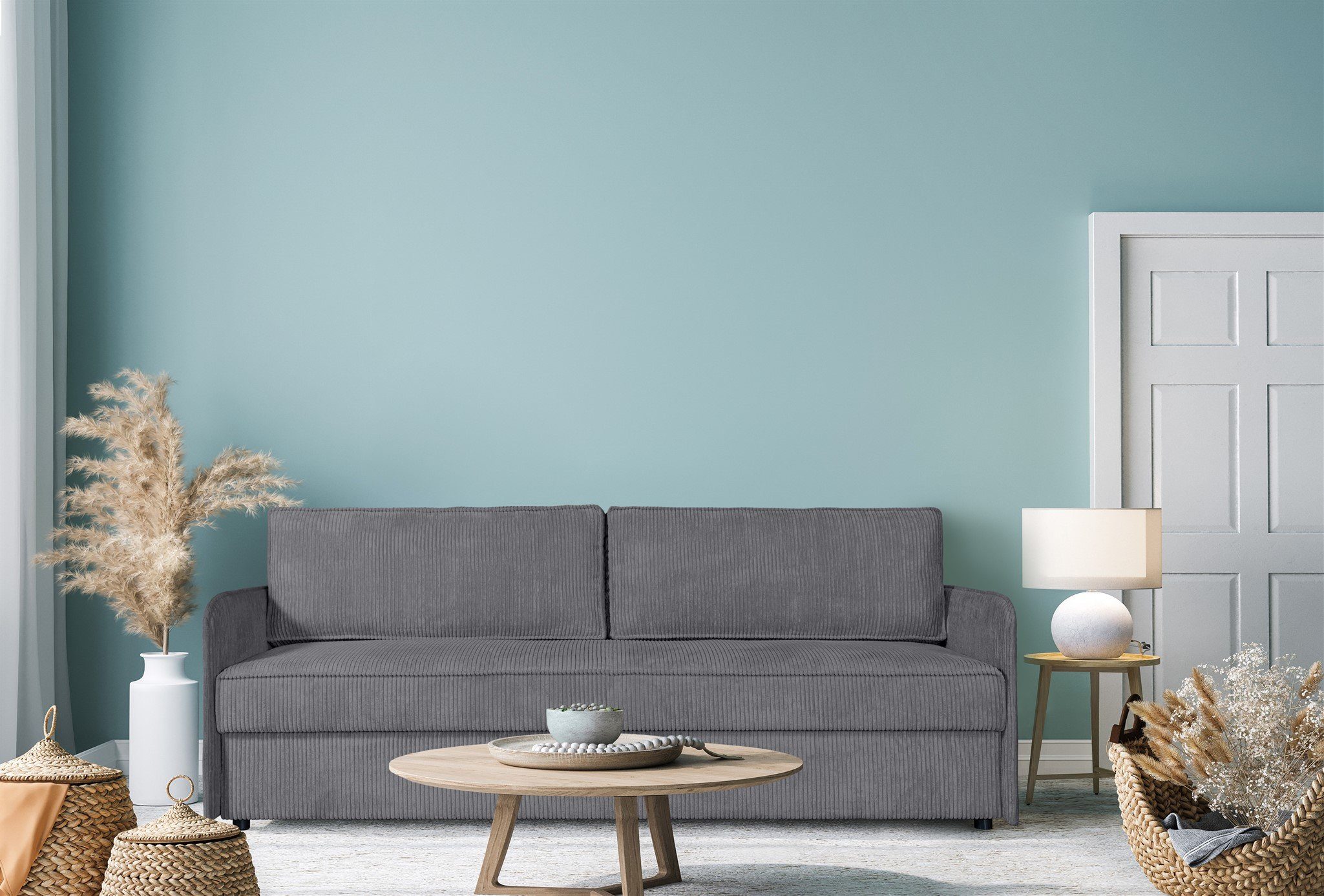 Fun Möbel Sofa Designersofa RUBY Stoff Anafi, inkl. Schlaffunktion mit Bettkasten, Rundumbezug