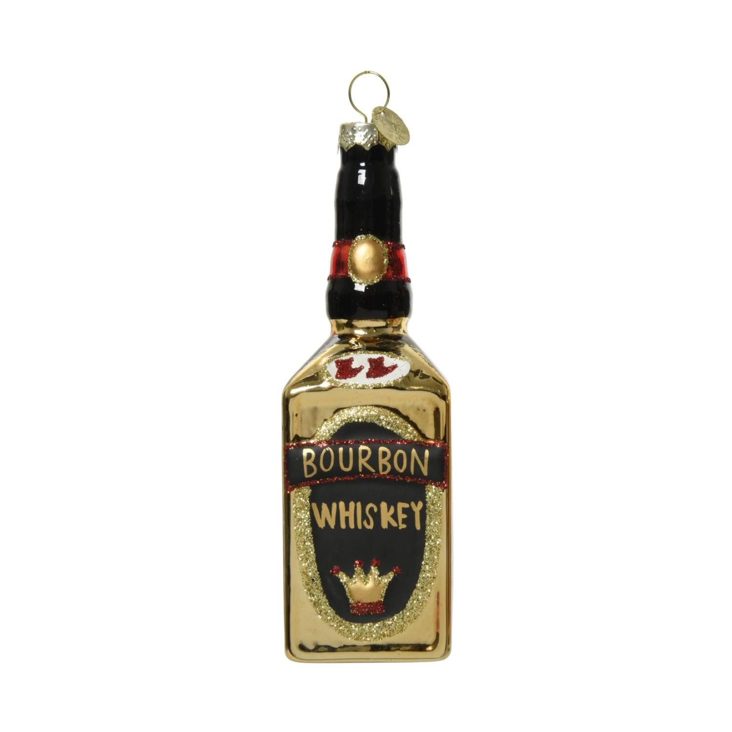 Christbaumschmuck Weihnachtsbaumschmuck BOURBON WHISKEY Flasche Glas H: 14,2cm