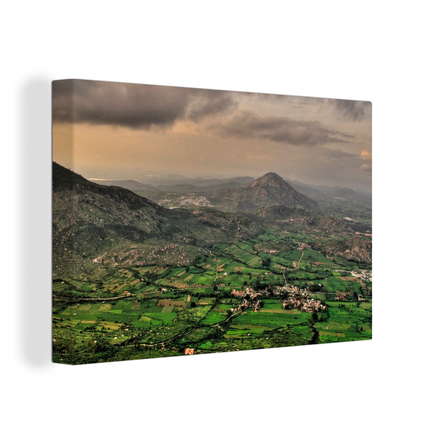 OneMillionCanvasses® Leinwandbild Foto von Wanddeko, von Hügel Indien, St), Leinwandbilder, hohen (1 Wandbild einem Aufhängefertig, Bangalore in 30x20 cm