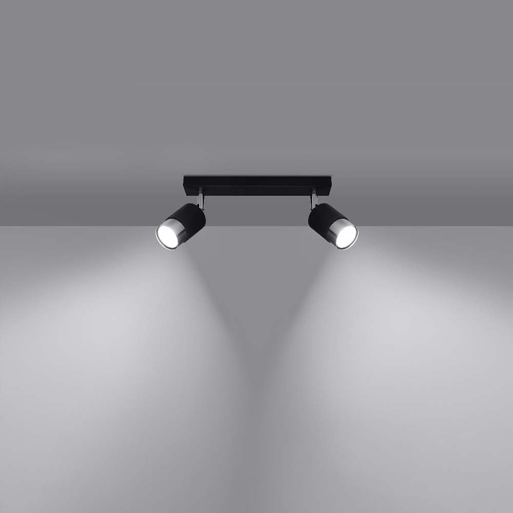 etc-shop Deckenstrahler, 2 Wohnzimmerleuchte nicht Deckenlampe 30 Chrome Schwarz Flammig Stahl inklusive, Leuchtmittel cm L