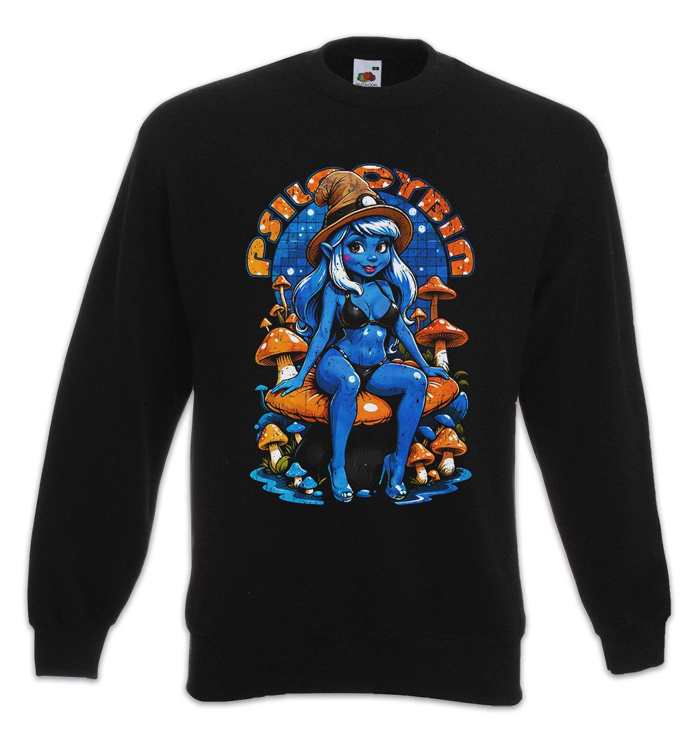 Urban Backwoods Sweatshirt Shroom Fairy Sweatshirt Pilz Mushroom Pilzsammler Vegan Vegetarier (1-tlg) Smurfette Elfe Fee Wald