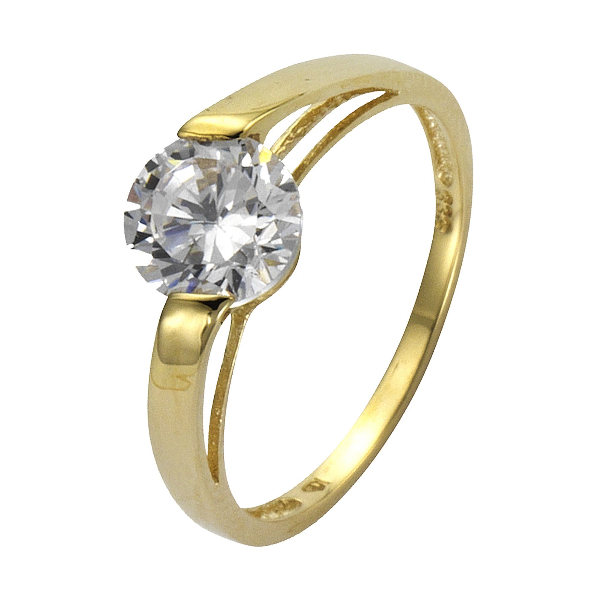 Fascination 8mm Fingerring Zirkonia 333 K. Ellen weiß by Gold