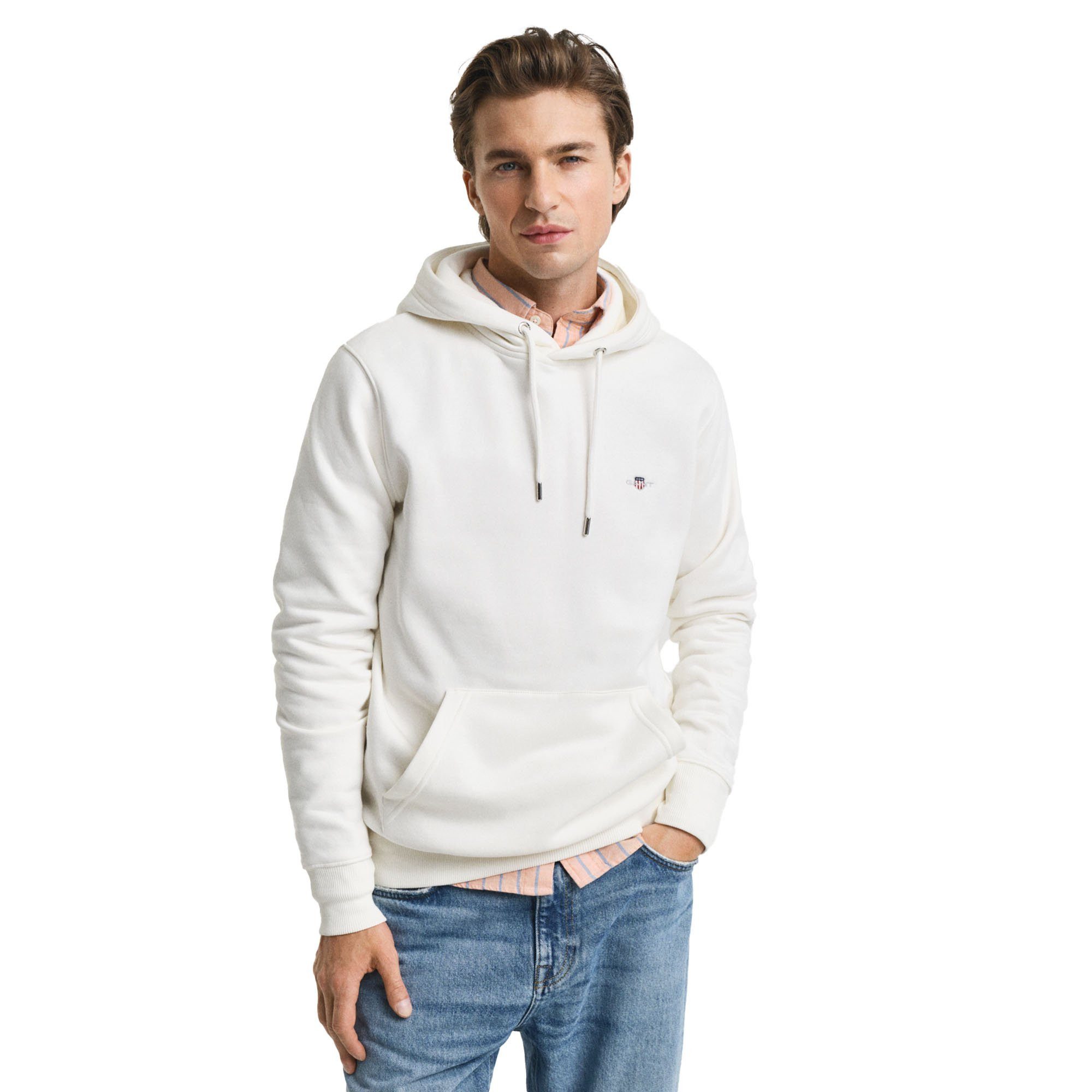 Gant Sweatshirt Herren Sweatshirt Baumwolle REGULAR SHIELD HOODIE günstig online kaufen