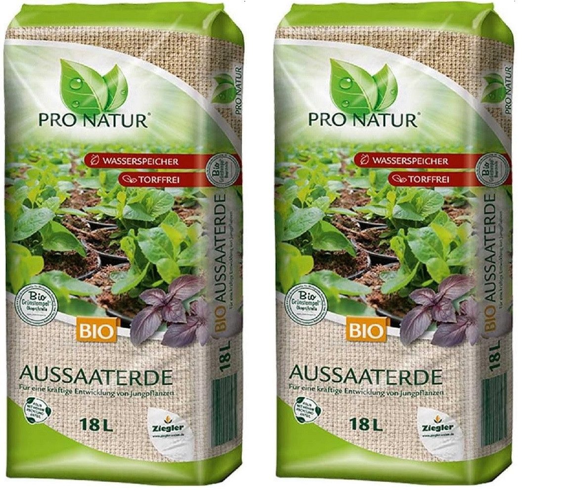 Blumenerde Pro Natur Bio Aussaaterde 2 x 18 L
