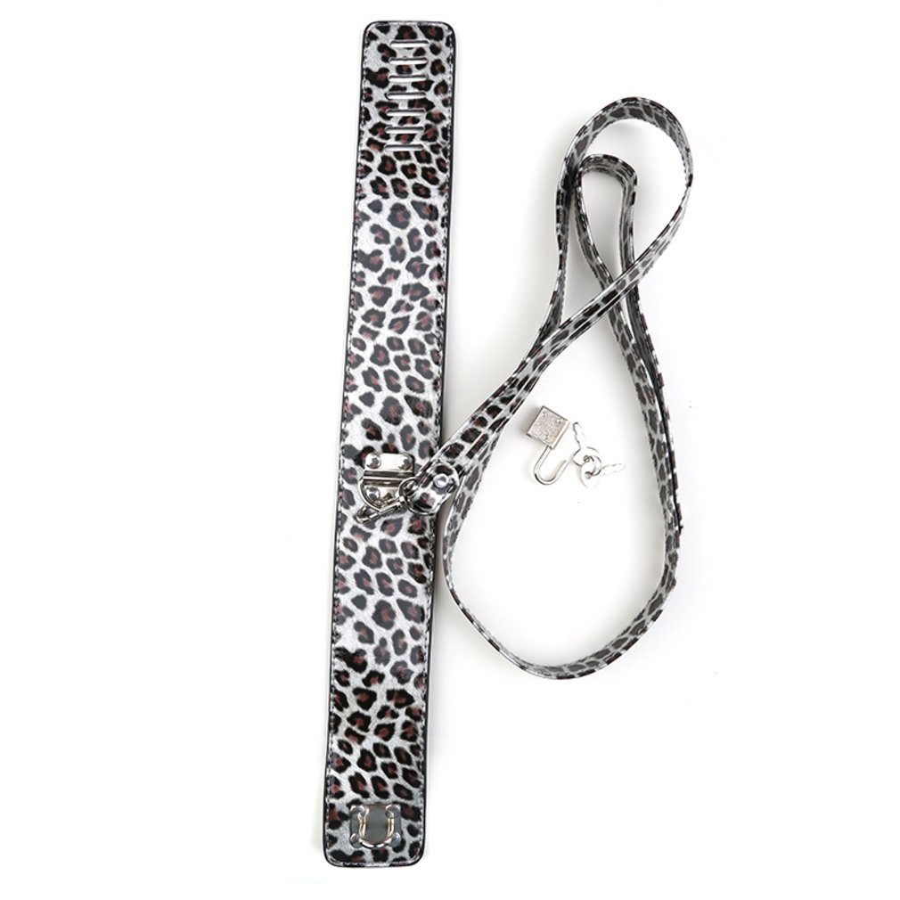 Kunstleder, 1-tlg. Halsband Packung, Design Leopard PVC Erotik-Halsband