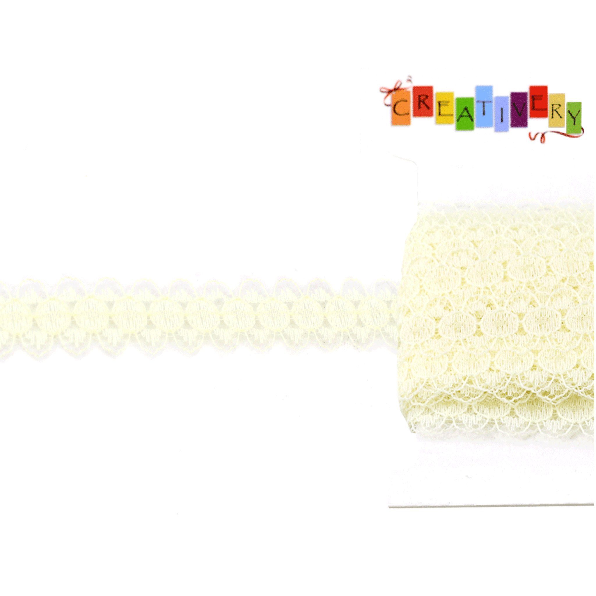 Creativery Borte, Spitzenband 15mm x 10m Ivory / Elfenbein