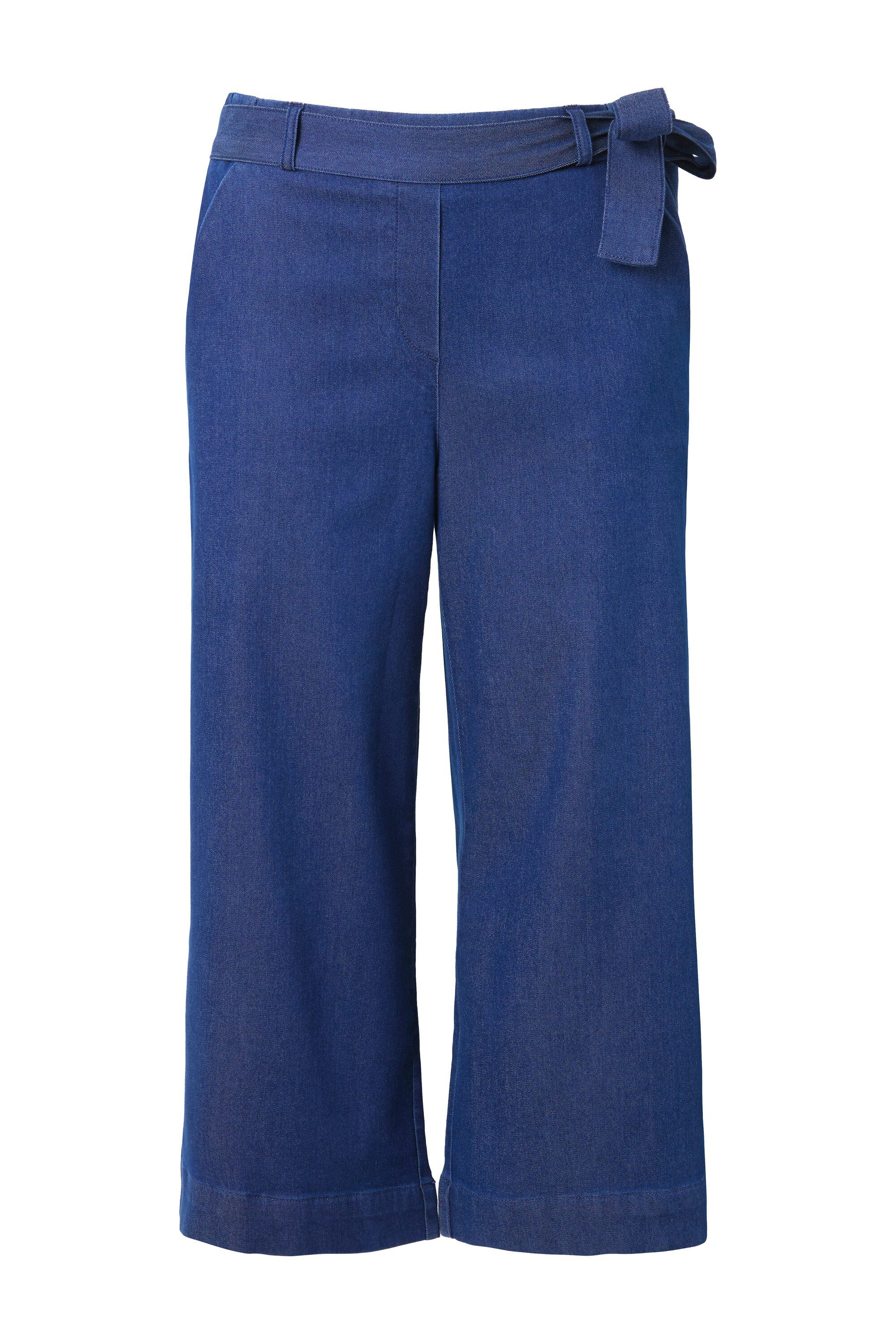 MIAMODA Regular-fit-Jeans Jeans-Culotte Elastikbund mit Bindegürtel günstig online kaufen