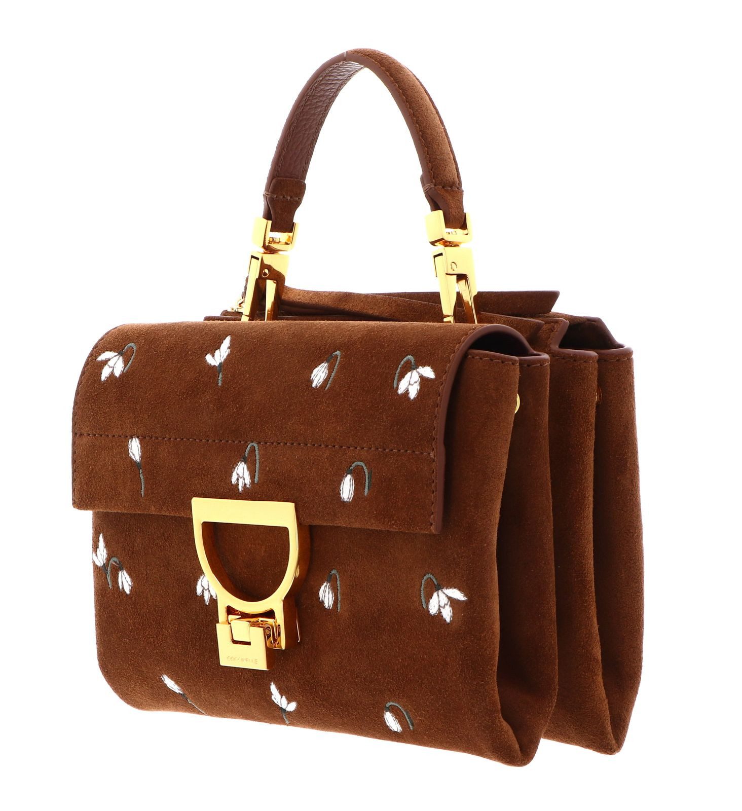 COCCINELLE Umhängetasche Handbag Suede Emb. /Gra.Leather, aus echtem Rindsleder