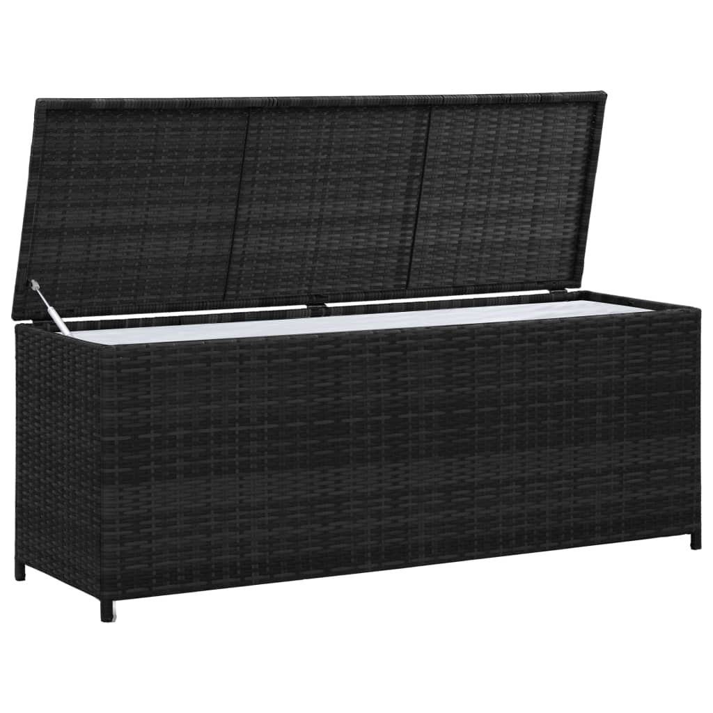 furnicato Gartenbox Garden-Auflagenbox 150x50x60 cm Poly Rattan Schwarz