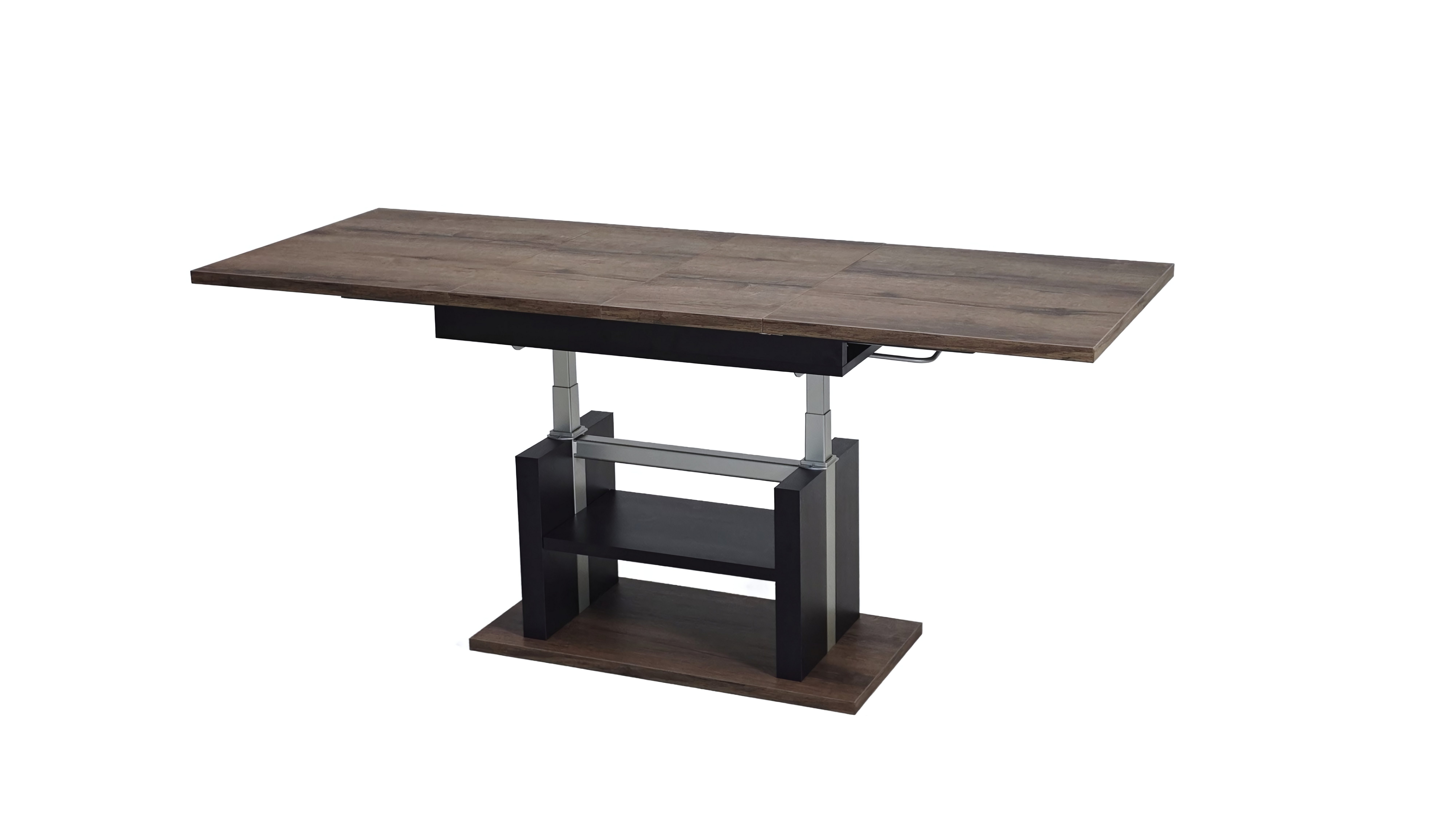 Endo-Moebel Couchtisch Dior 110cm - 170cm ausziehbar und höhenverstellbar Doppellift, Couch- & Esstisch in einem, Funktionstisch modern, umwandelbar