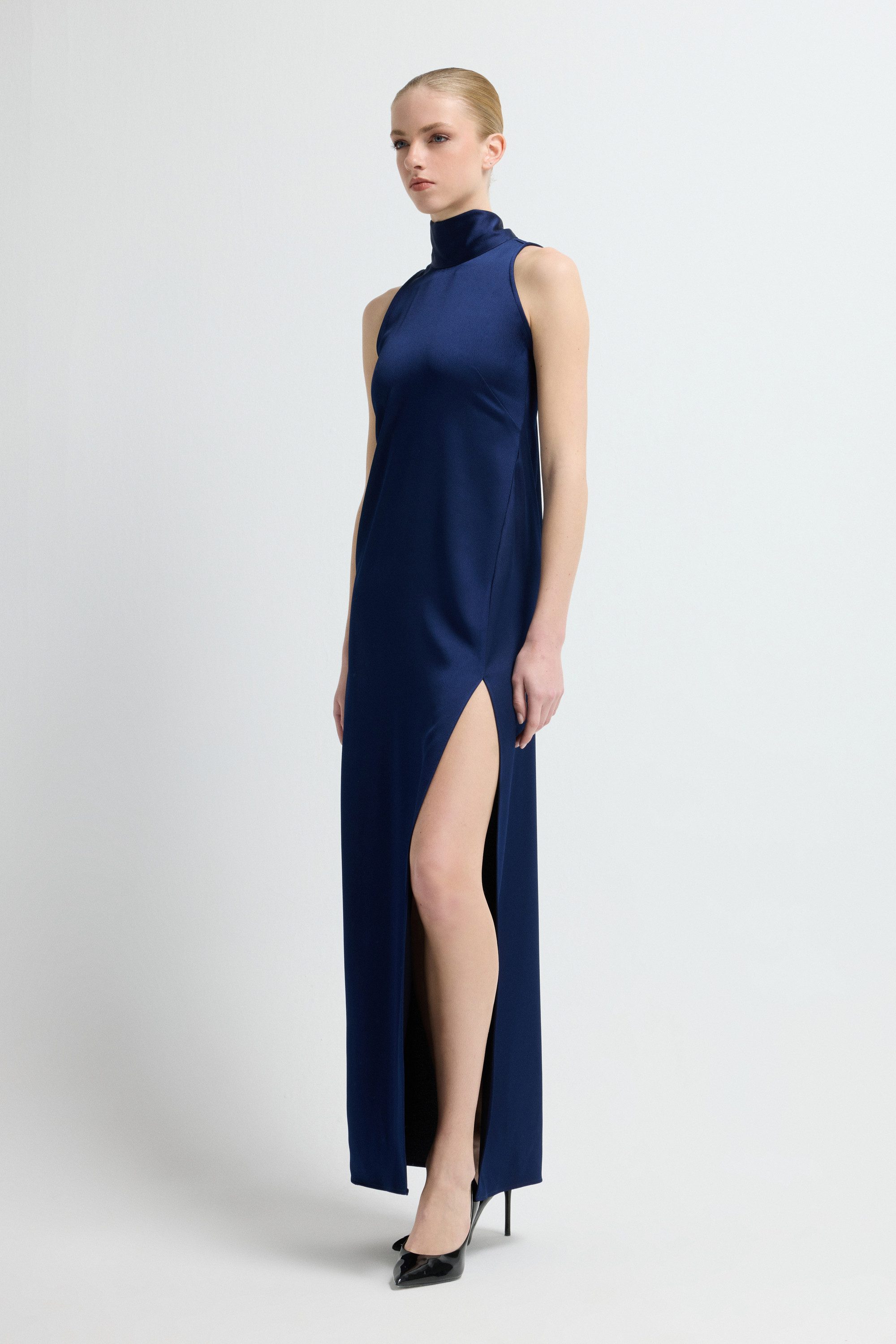 adL Cocktailkleid Langes Neckholder-Kleid