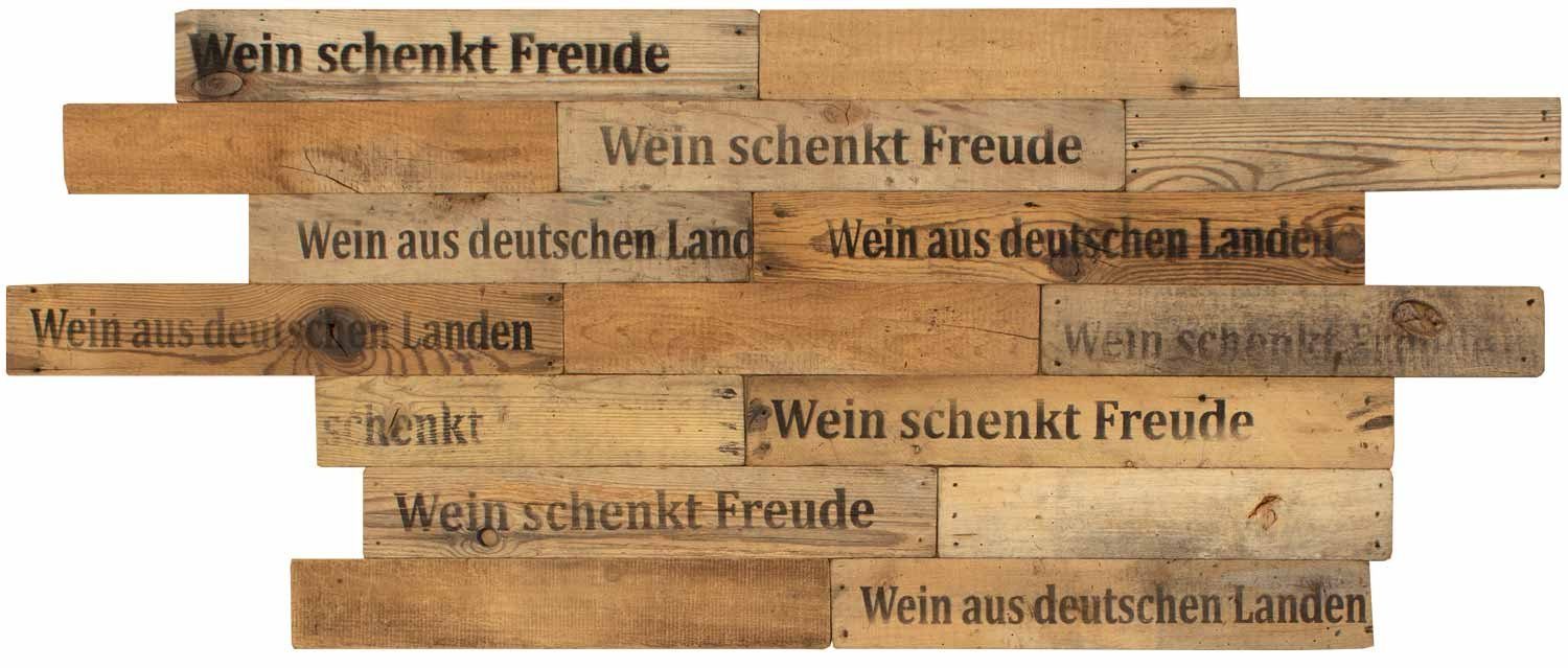 Wodewa Wandpaneel Echtholz Altholz Natur Weinkisten-Design - Serie Altholz, BxL: 80,00x48,00 cm, 0,50 qm, (Set, 16-tlg) zur Decken- und Wandmontage geeignet, Farbe hellbraun