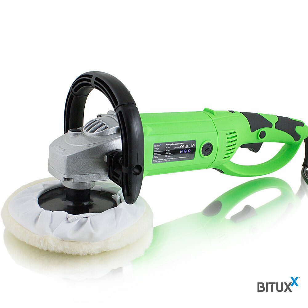 Bituxx Rotationspoliermaschine Autopoliermaschine mit manu. Drehzahlregelung 1500W, 1000 min. U/min, 3000 max. U/min, Ø 180 mm, (Packung, MS-16005)