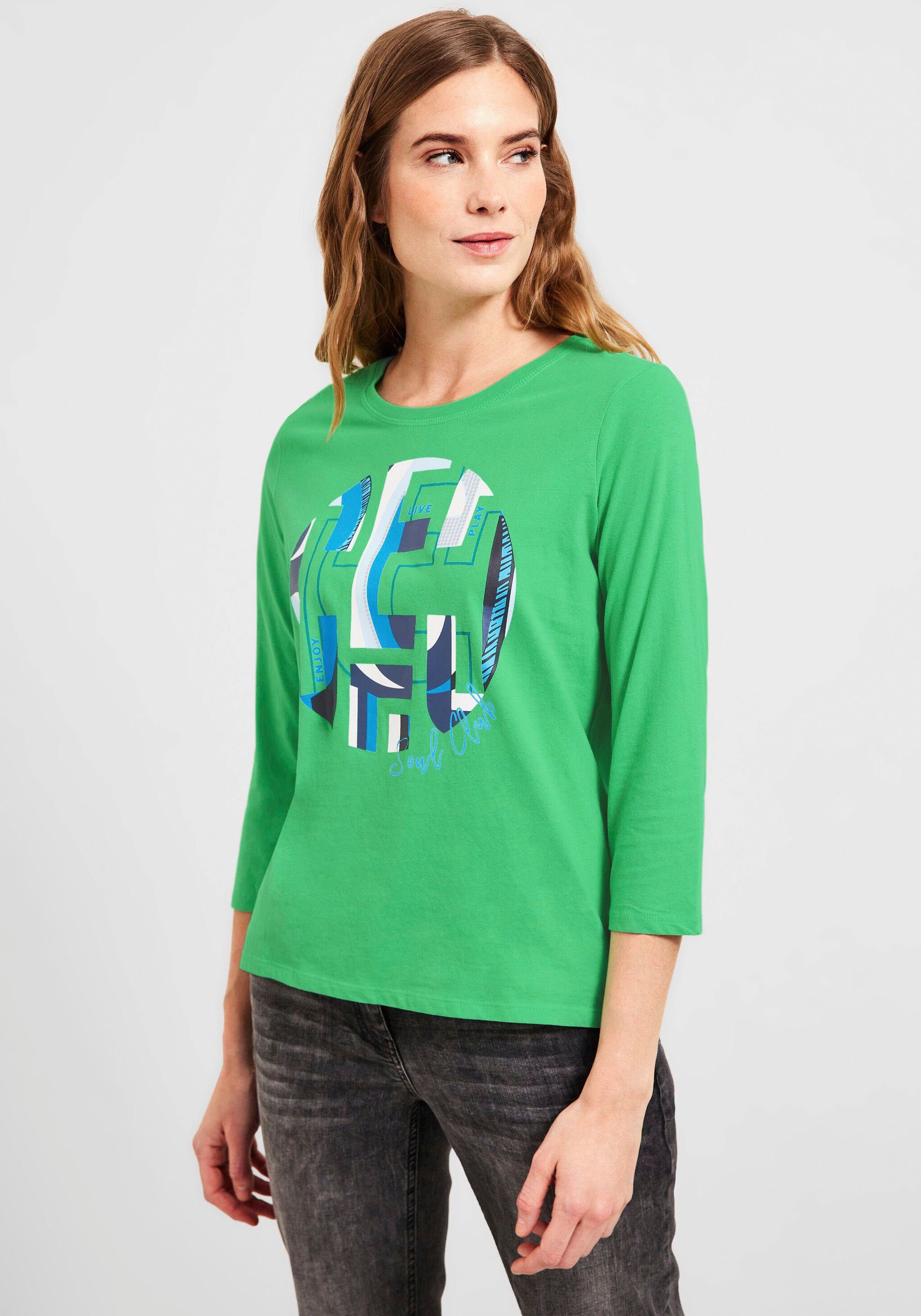 Cecil 3/4-Arm-Shirt in modernem Design smash green | Rundhalsshirts