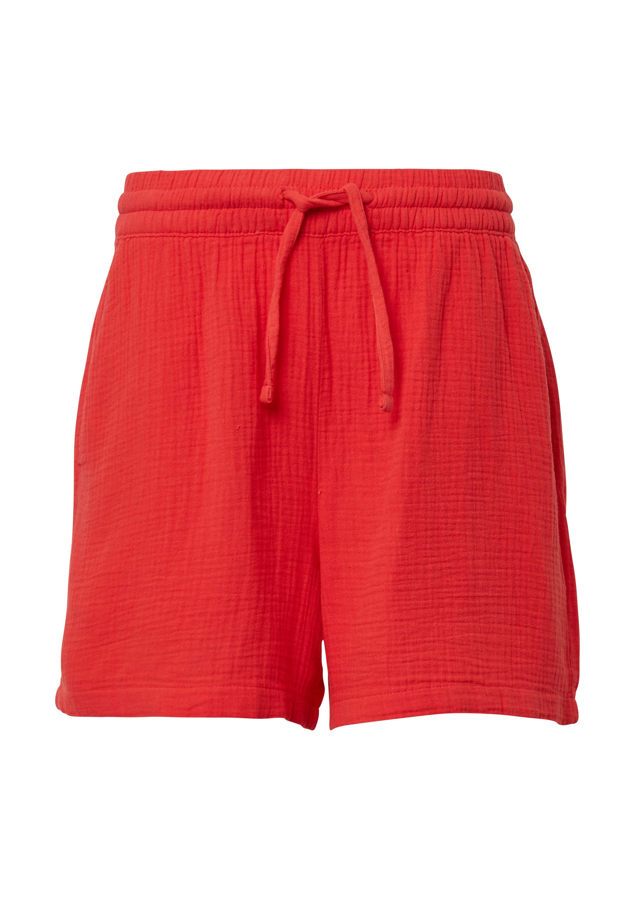 QS Shorts Hose Musselin-Shorts mit Elastikbund günstig online kaufen