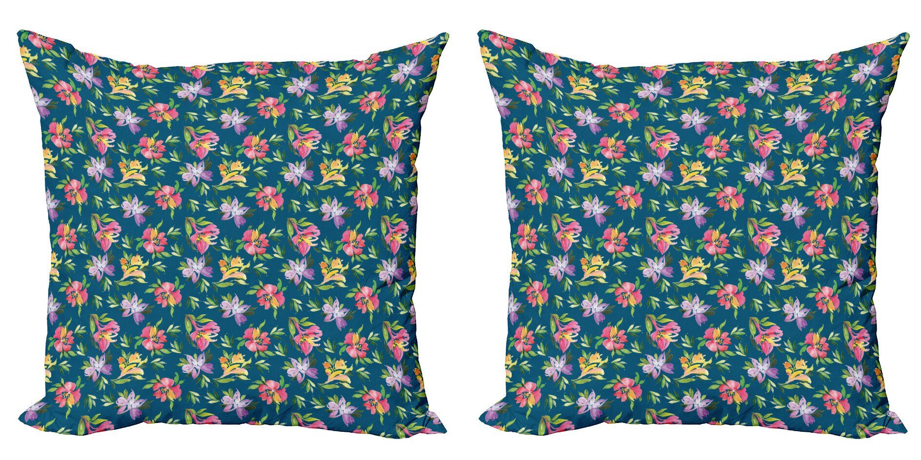 Kissenbezüge Modern Accent Doppelseitiger Digitaldruck, Abakuhaus (2 Stück), Orchideen Aquarell Blumen