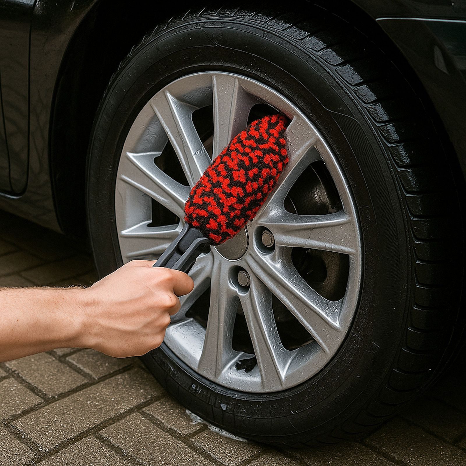 Gravidus Felgenbürste Microfaser Felgenbürste – Kratzfreie Reinigung mit sicherem Griff