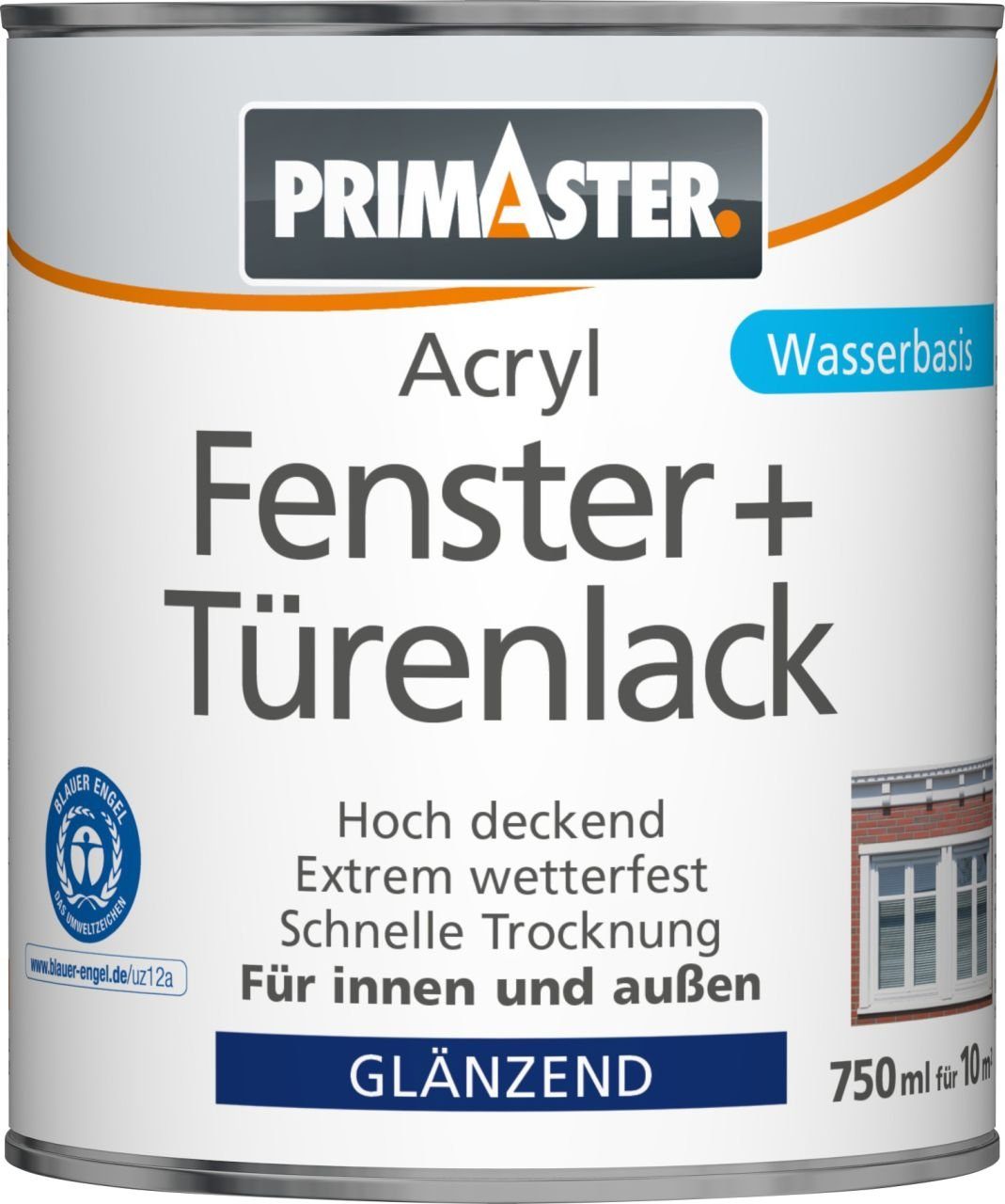Primaster Lack Primaster Acryl Fenster- und Türenlack 750 ml weiß